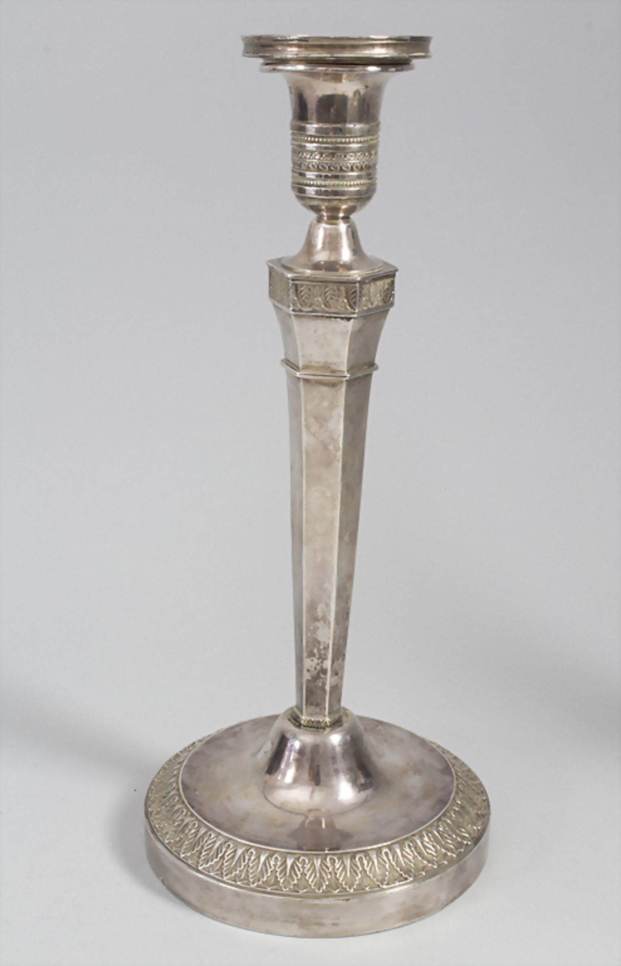 Paar Empire-Kerzenleuchter / A pair of Empire silver candlesticks, D. Garreau, Paris, 1809-1819< - Image 6 of 13