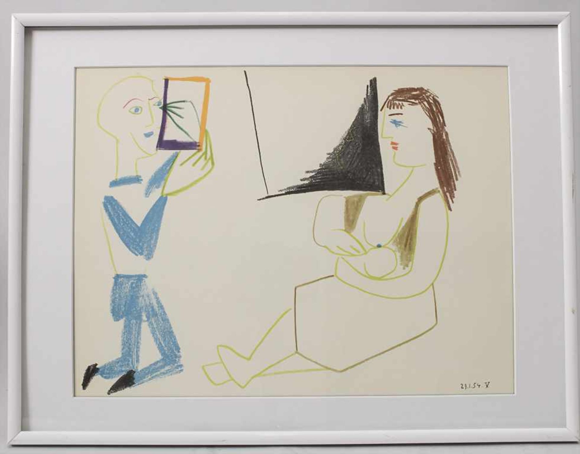 Pablo Picasso (1881-1973), 'Clown et femme nue' (aus Verve)Technik: Farblithografie au - Bild 3 aus 4