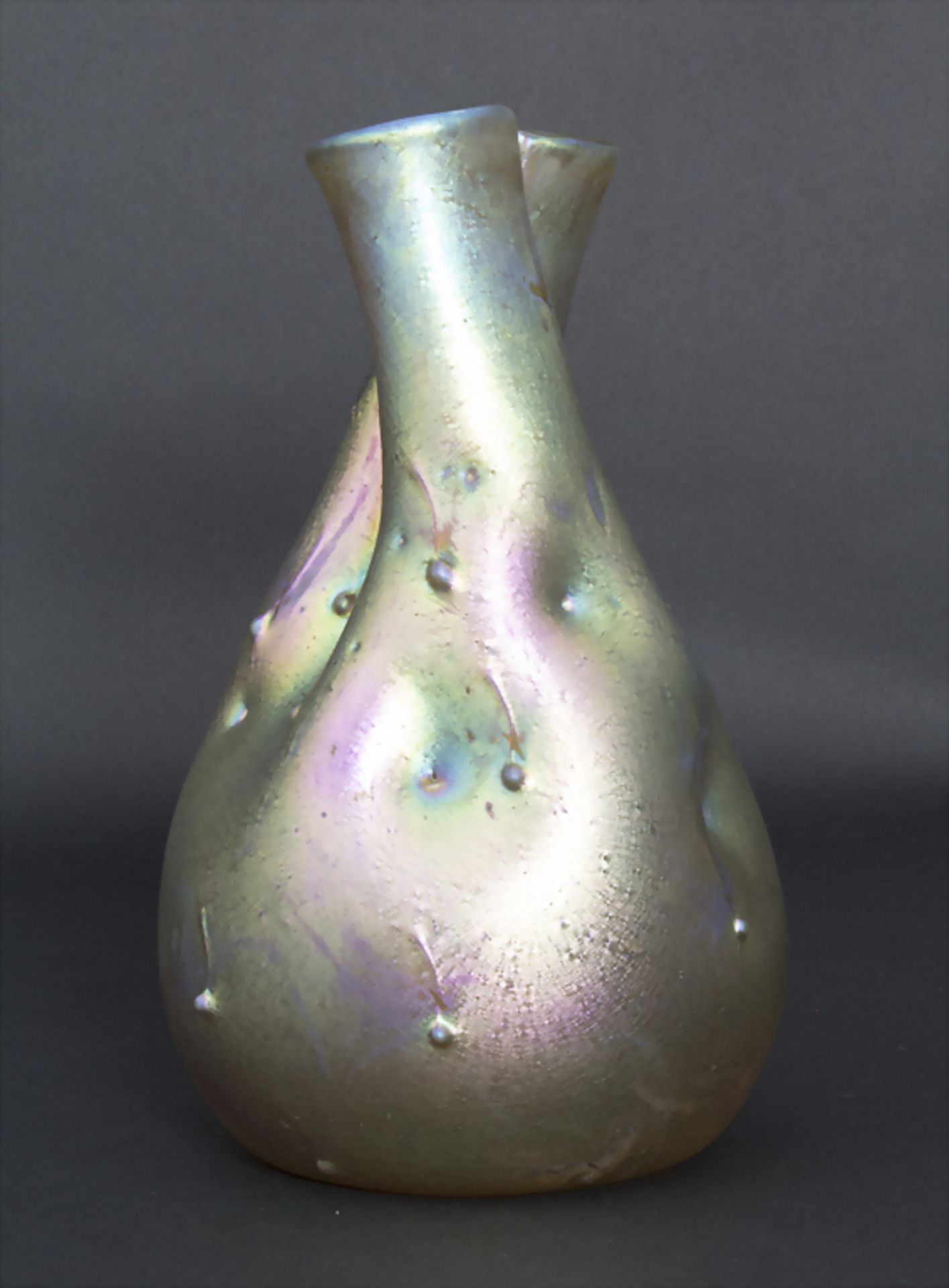 Jugendstil Doppelhals Vase / An Art Nouveau double-neck vase, Johann Loetz Witwe, Klostermühle, - Image 2 of 6