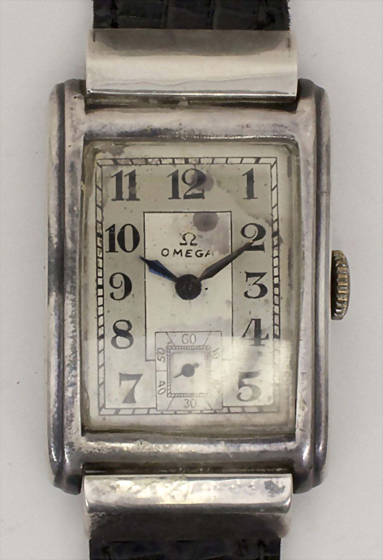 Herrenarmbanduhr / A men's watch, Omega, Swiss/Schweiz, um 1930Hersteller: Omega,G