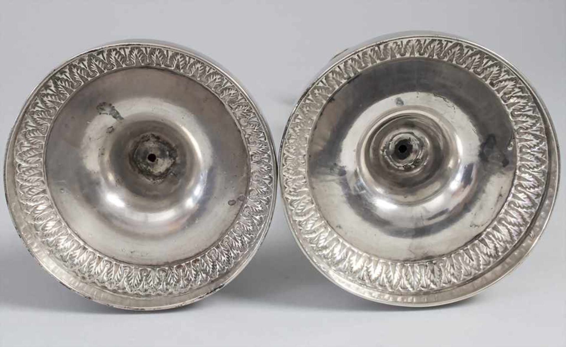Paar Empire-Kerzenleuchter / A pair of Empire silver candlesticks, D. Garreau, Paris, 1809-1819< - Image 10 of 13