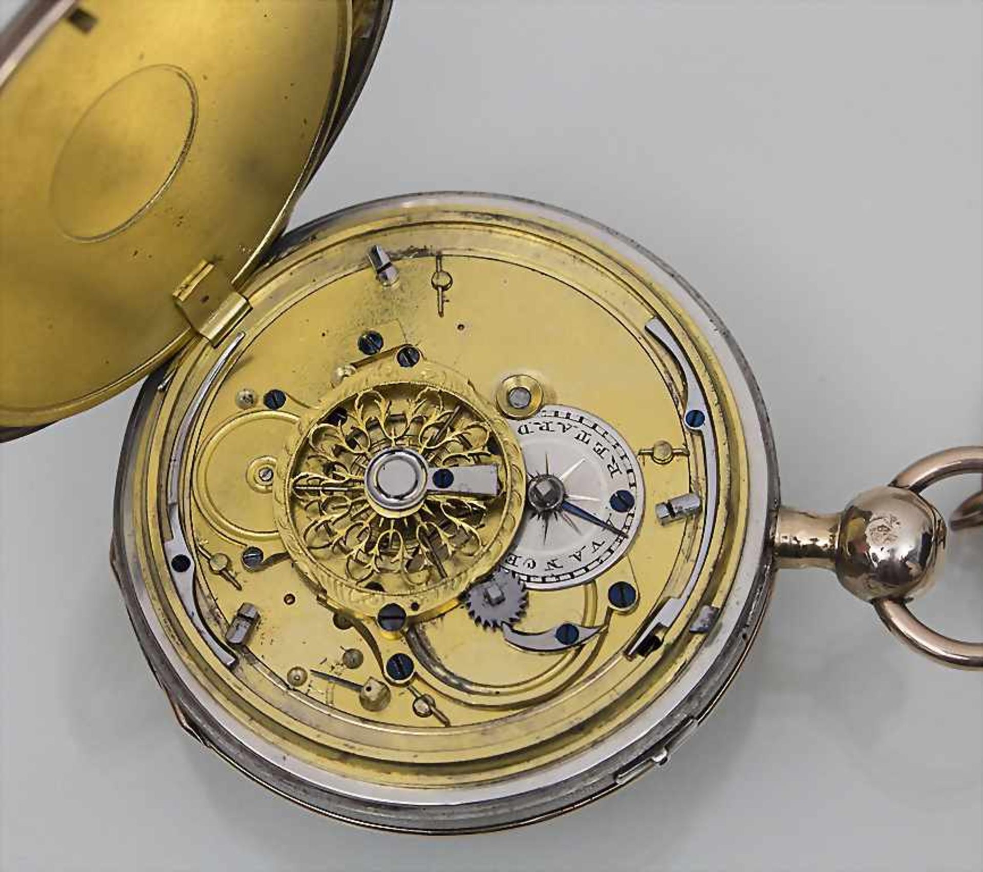 Taschenuhr / Pocket Watch, ¼-Repetition, Swiss Made, ca. 1850Gehäuse: Rotgold/Silber - Image 2 of 2