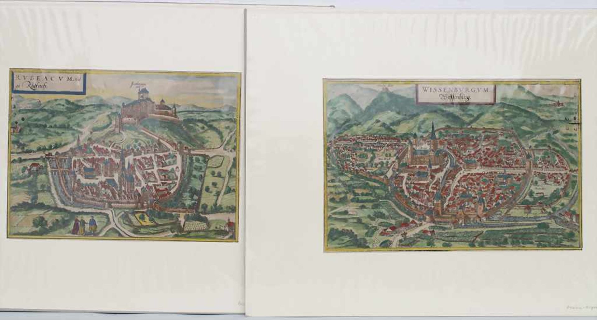 Braun & Hogenberg (16. Jh.), historische Ansichten von Ruffach und Weissenburg / Historic views - Image 2 of 3