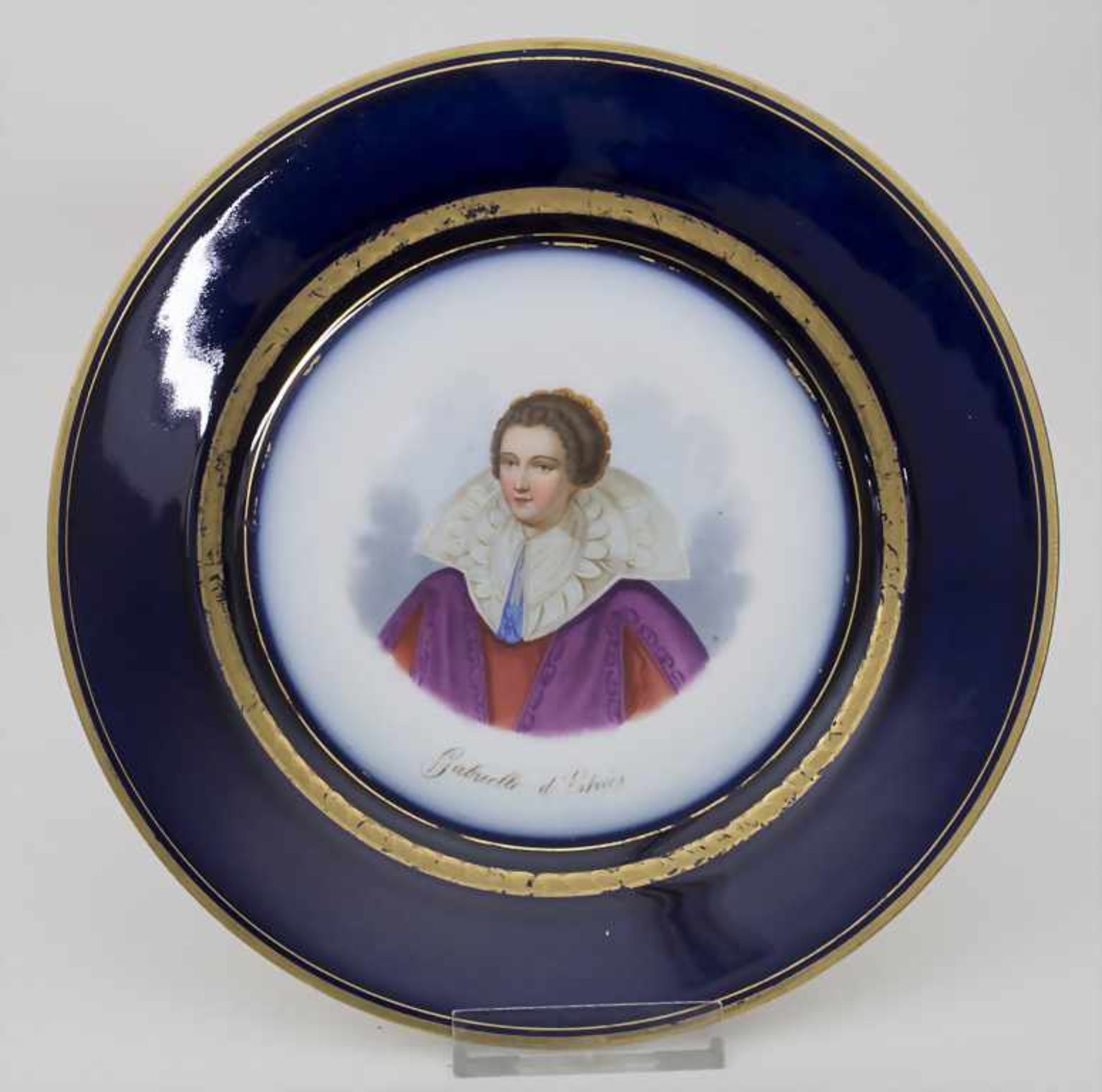 5 Teller mit Damenportraits / A set of 5 plates with ladies portaits, Sèvres, 1860-1861<br - Bild 2 aus 17