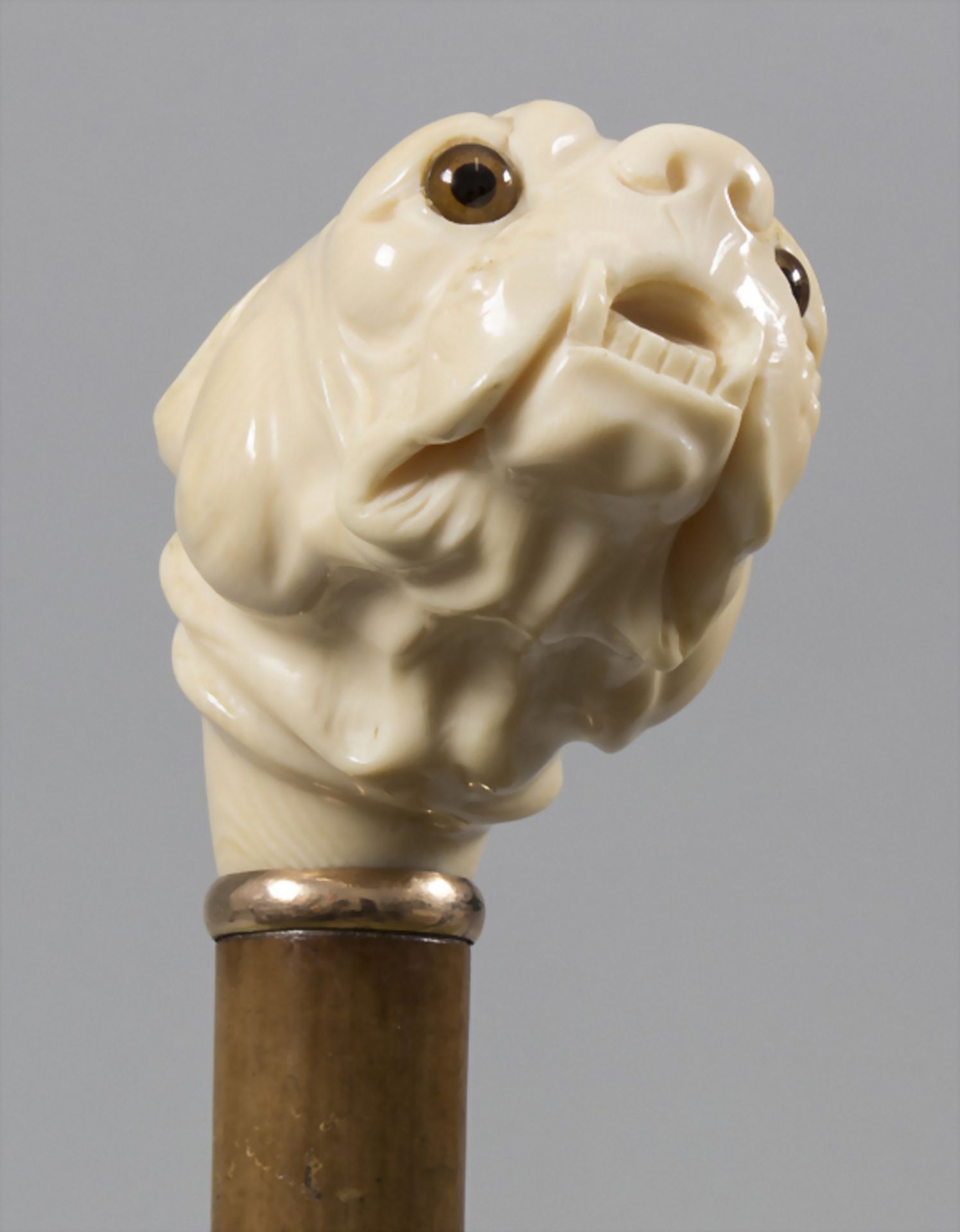 Spazierstock mit Bulldoggenkopf-Griff / A walking stick / cane with a bulldog's head shaped hilt - Image 4 of 5