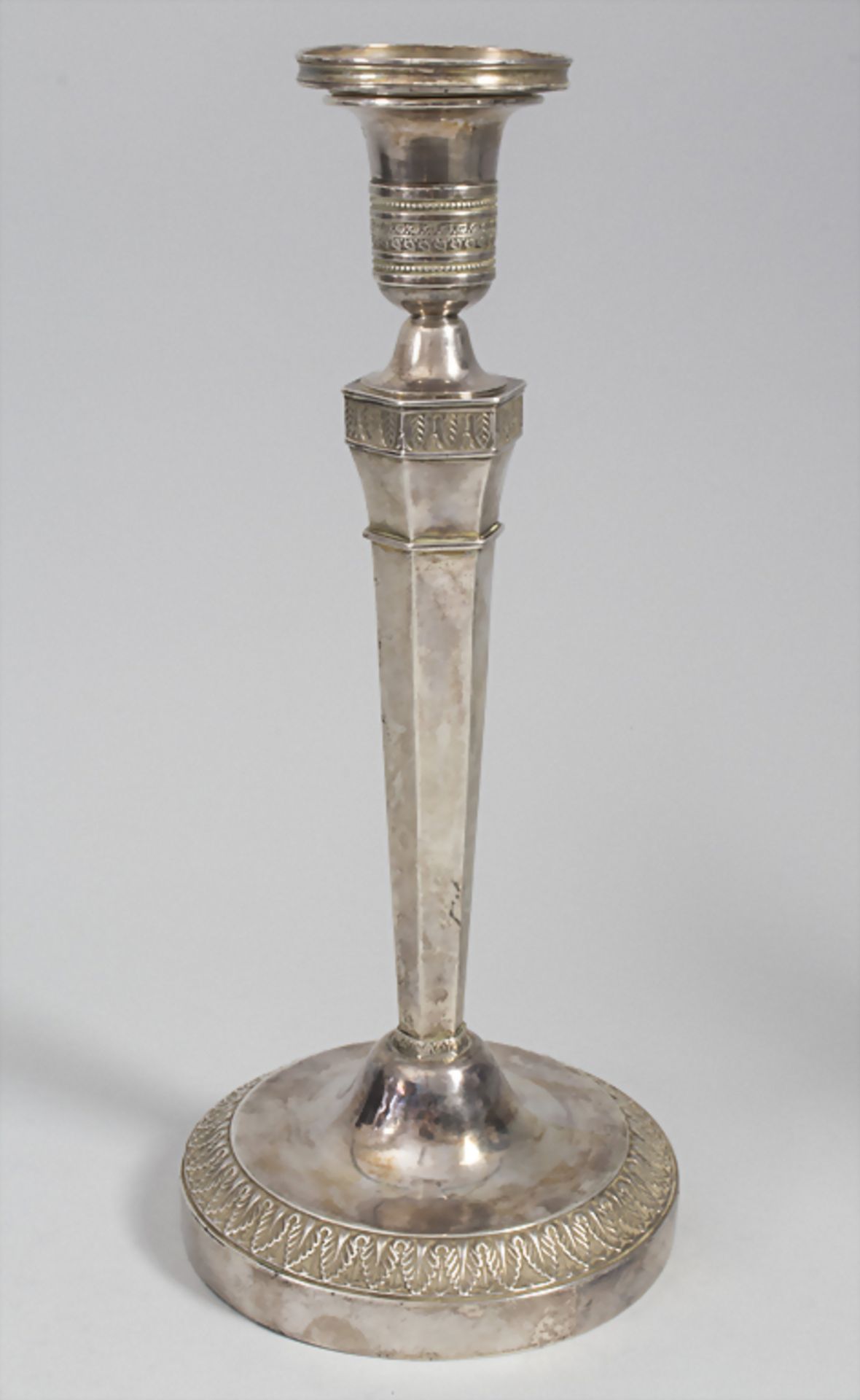 Paar Empire-Kerzenleuchter / A pair of Empire silver candlesticks, D. Garreau, Paris, 1809-1819< - Image 7 of 13