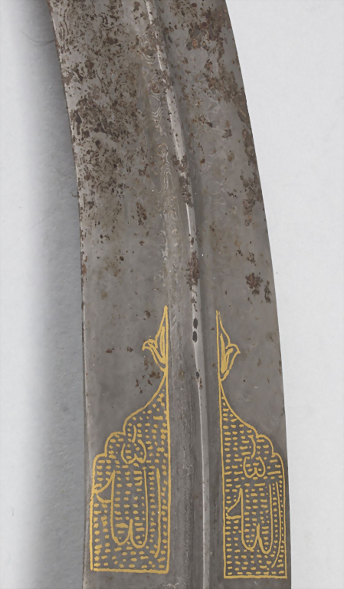 Dolch 'Khanja', Indien, 19. Jh.Material: zweischneidig gekrümmte Damast-Stahlklinge m - Bild 5 aus 5