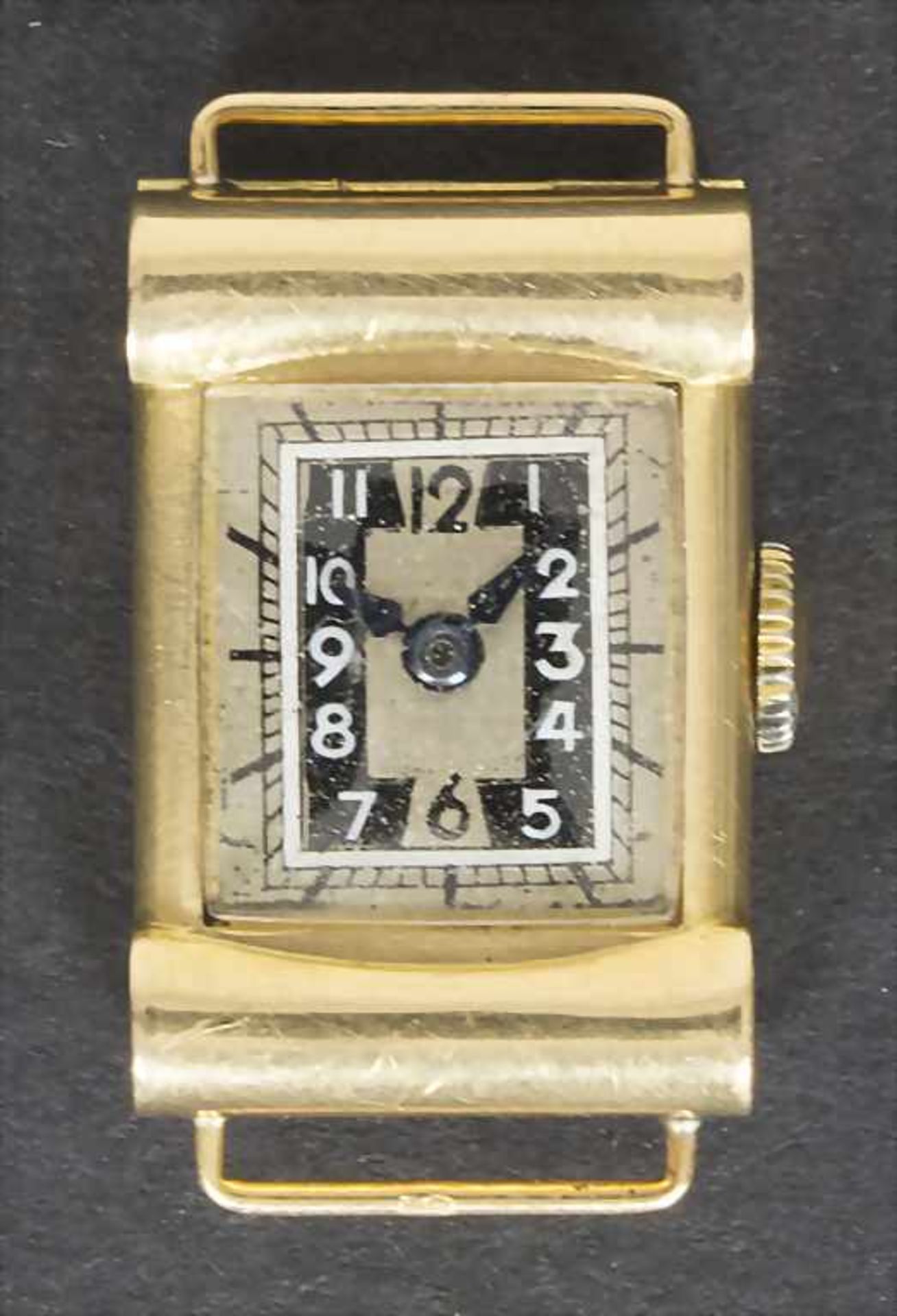 Art Déco Damenarmbanduhr / A ladies wrist watch, Schweiz, um 1935Gehäuse: Gold 750/0