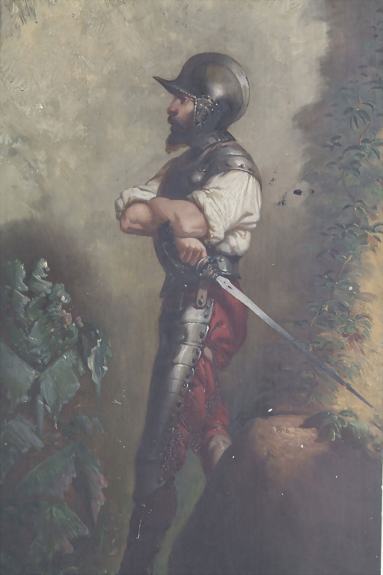 Künstler des 19. Jh., Porträt 'Spanischer Soldat des 16. Jh.' / A portrait 'Spanish soldier of - Image 3 of 6