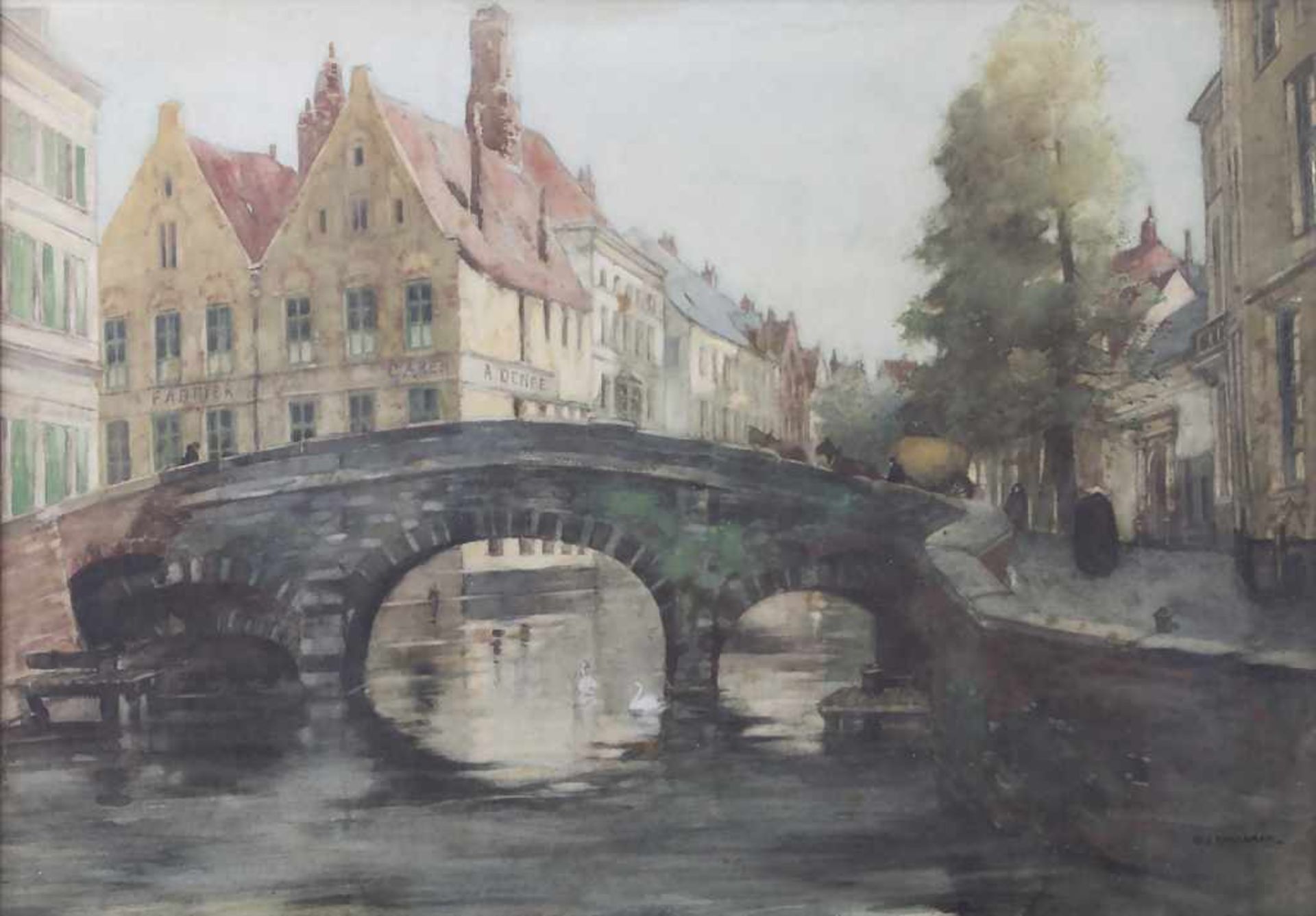 Willem Leendert Bruckman (1866-1928), 'Niederländische Gracht' / 'A Dutch canal'Techn