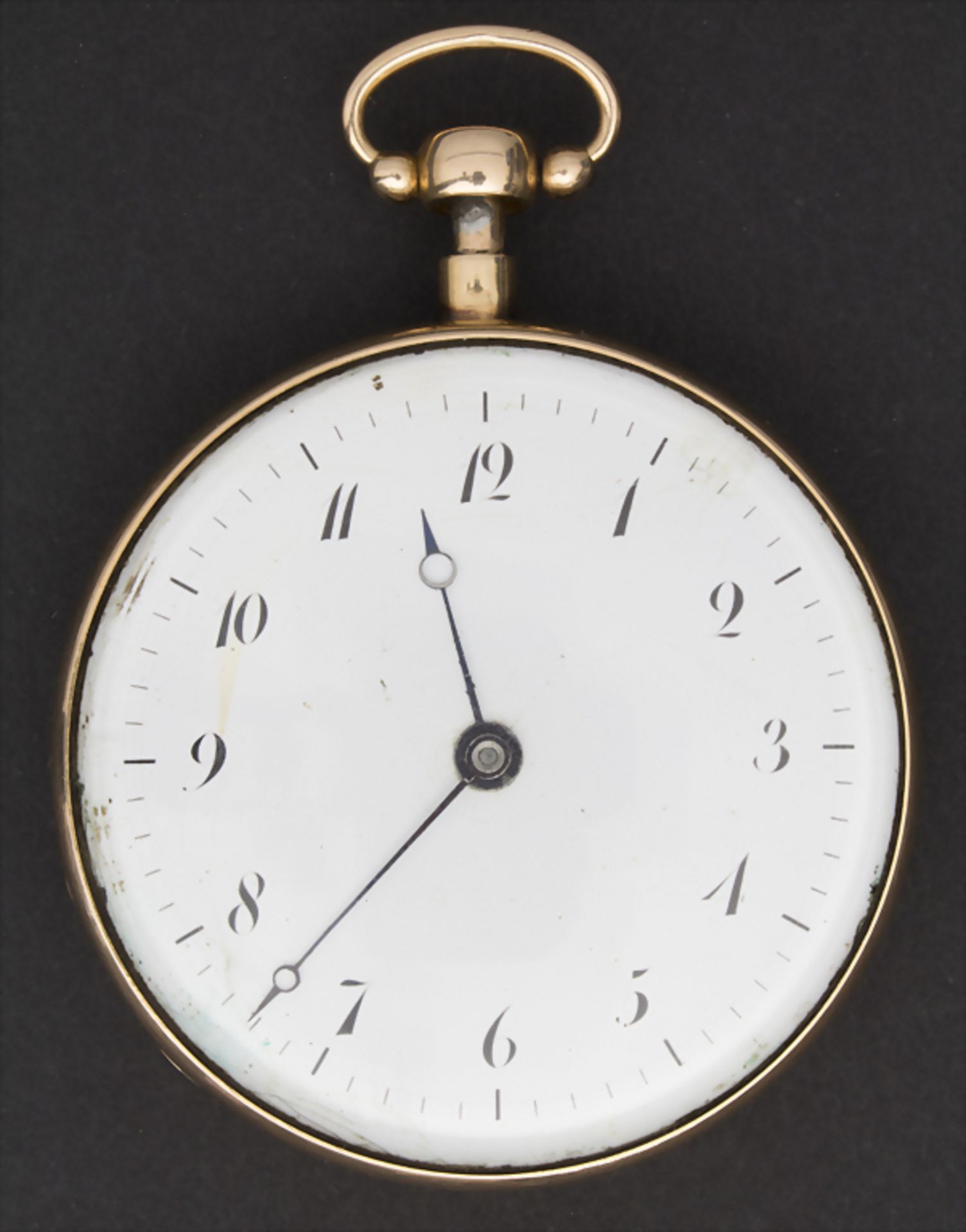 Offene Herrentaschenuhr ¼ Std.-Repetition / A pocket watch, Schweiz/Swiss, um 1820Geh