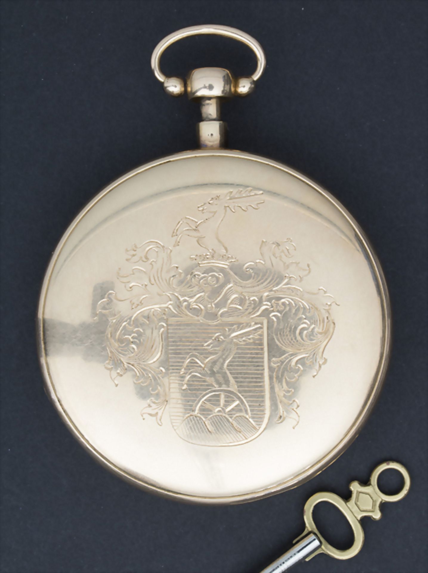 Offene Herrentaschenuhr ¼ Std.-Repetition / A pocket watch, Schweiz/Swiss, um 1820Geh - Image 4 of 6