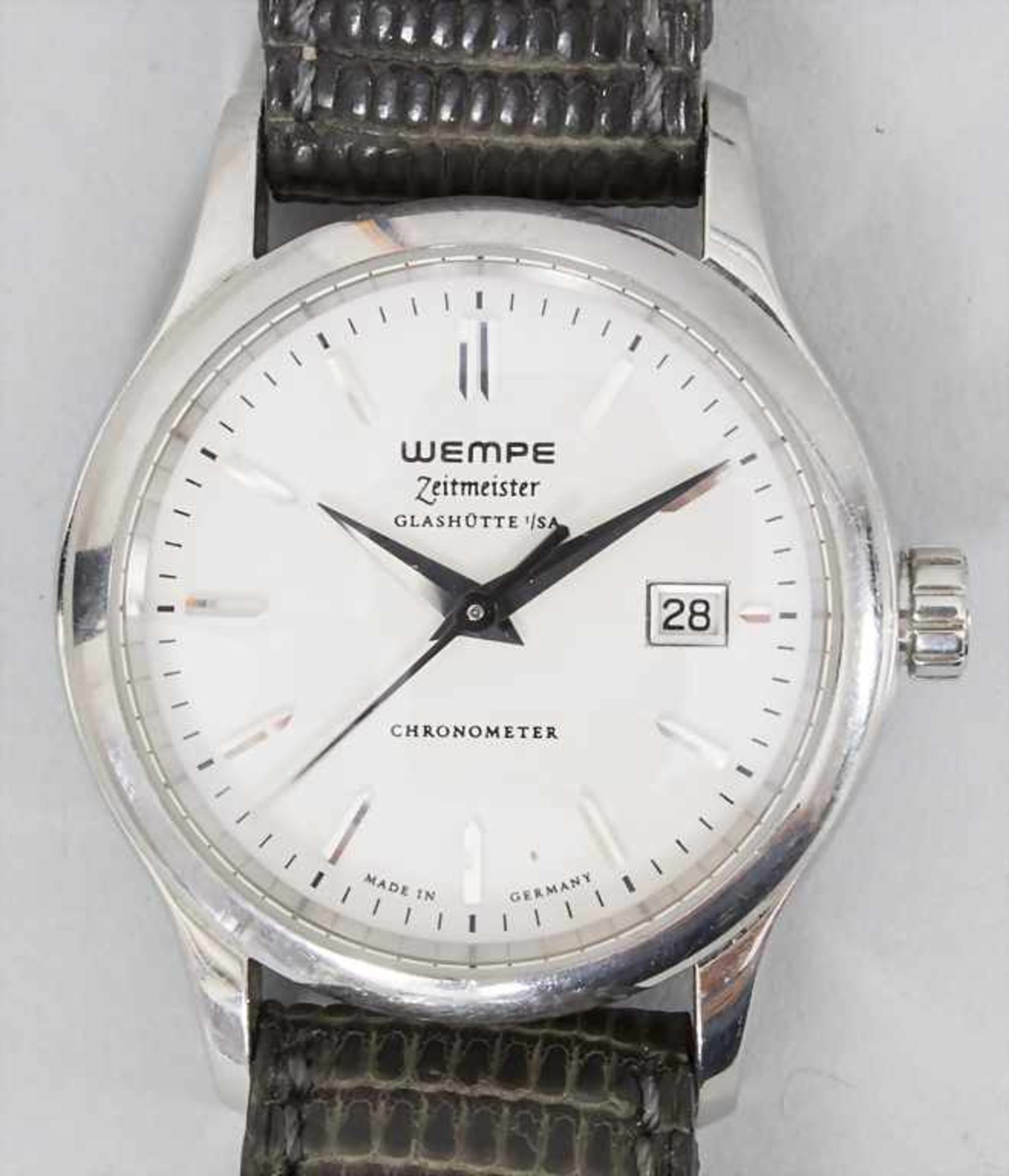 Armbanduhr / A wristwatch, Zeitmeister, Glashütte in SachsenGehäuse: Stahl, Nr. 6201