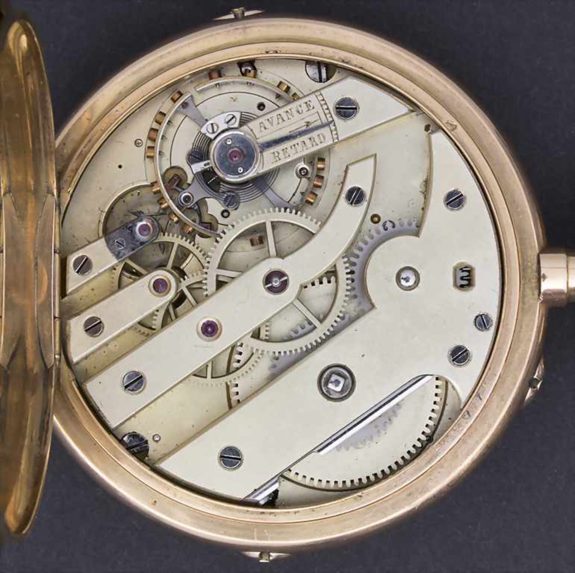 Offene Taschenuhr / A pocket watch, Schweiz/Swiss, um 1890Gehäuse: 18 Kt. 750/000 Gol - Image 3 of 6