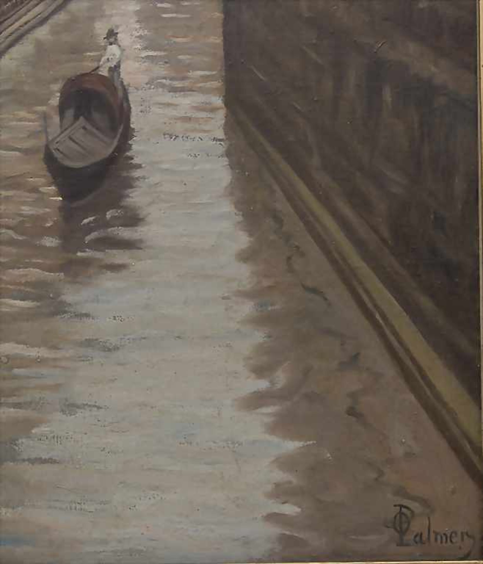 O. Palmers (19. Jh.), 'Kanal in Venedig' / 'A canal in Venice'Technik: Öl auf Leinwan - Bild 2 aus 4