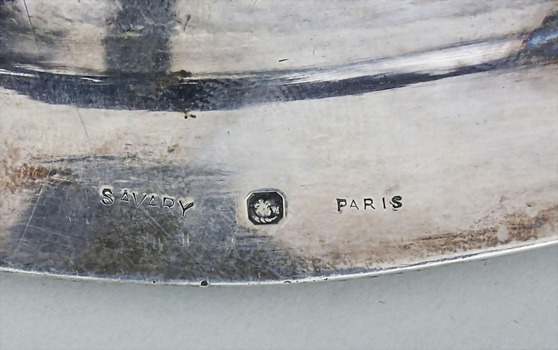 Ovales Tablett / Oval Silver Tray, Savary, Paris, Ende 19. Jh.oval fassoniertes Tablet - Bild 2 aus 3