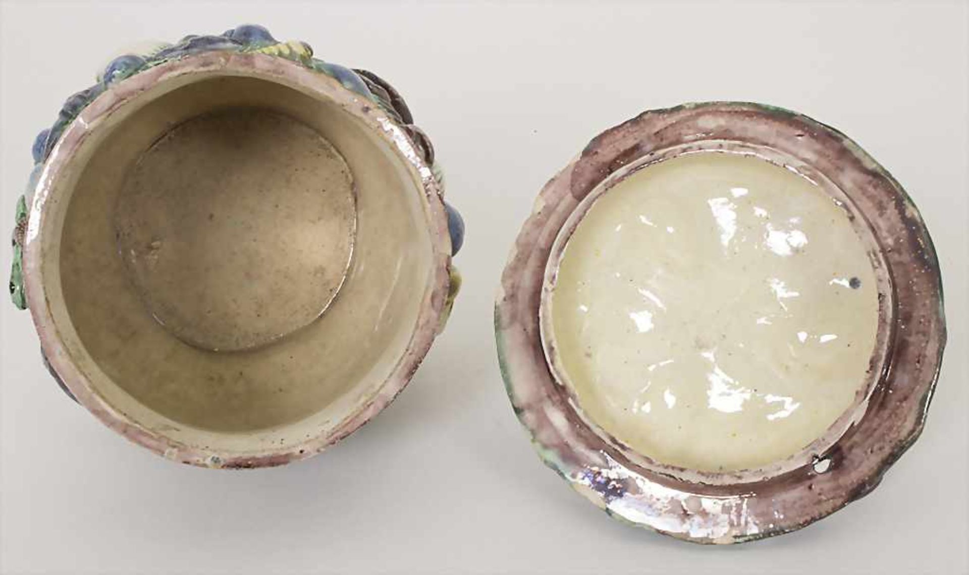 Deckeldose / Tabaktopf / A covered bowl, Suite de Palissy, Frankreich, um 1870Material - Bild 4 aus 6