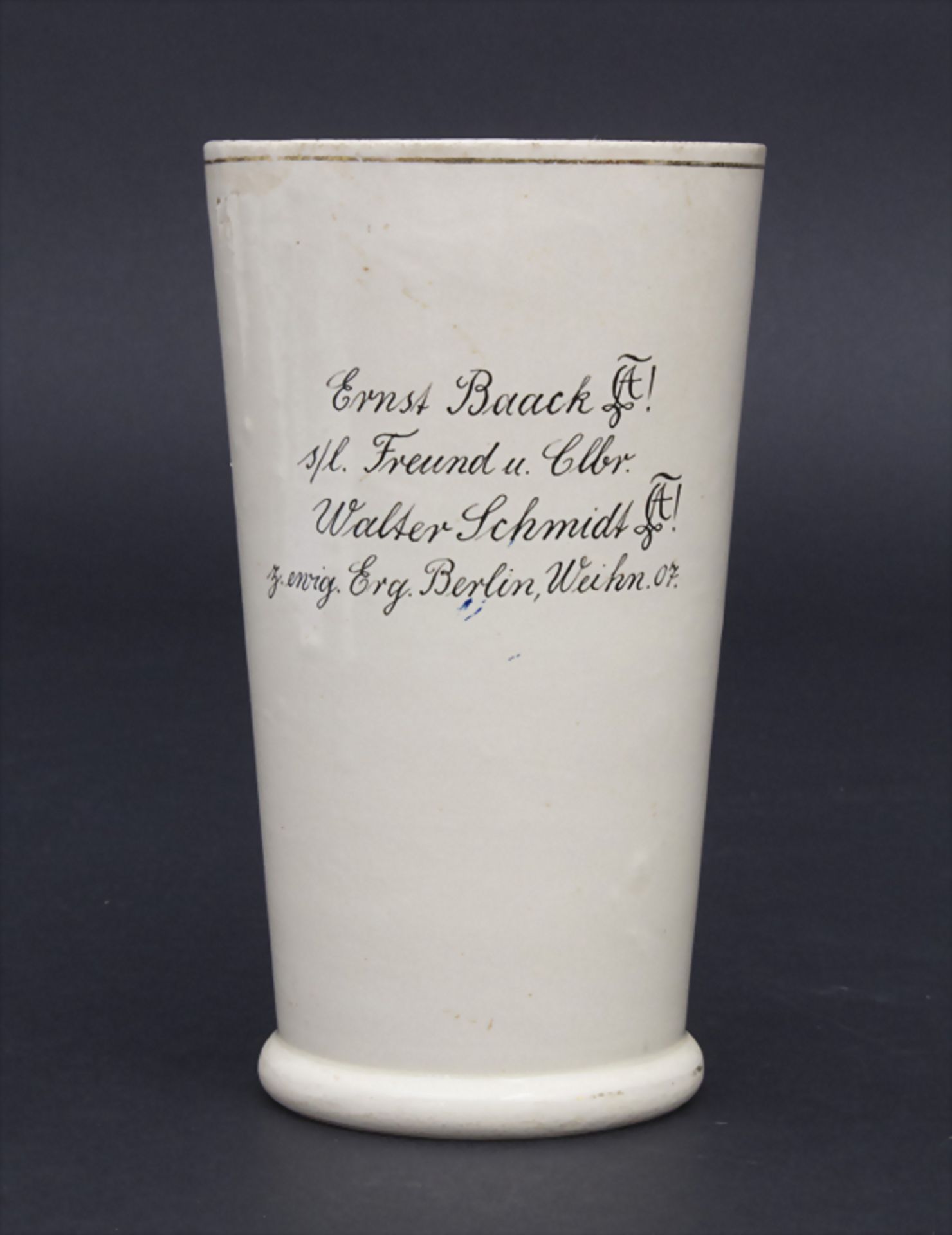 Studentika Becher / A student pottery beaker, Villeroy & Boch, Mettlach, um 1907Materi - Image 2 of 7