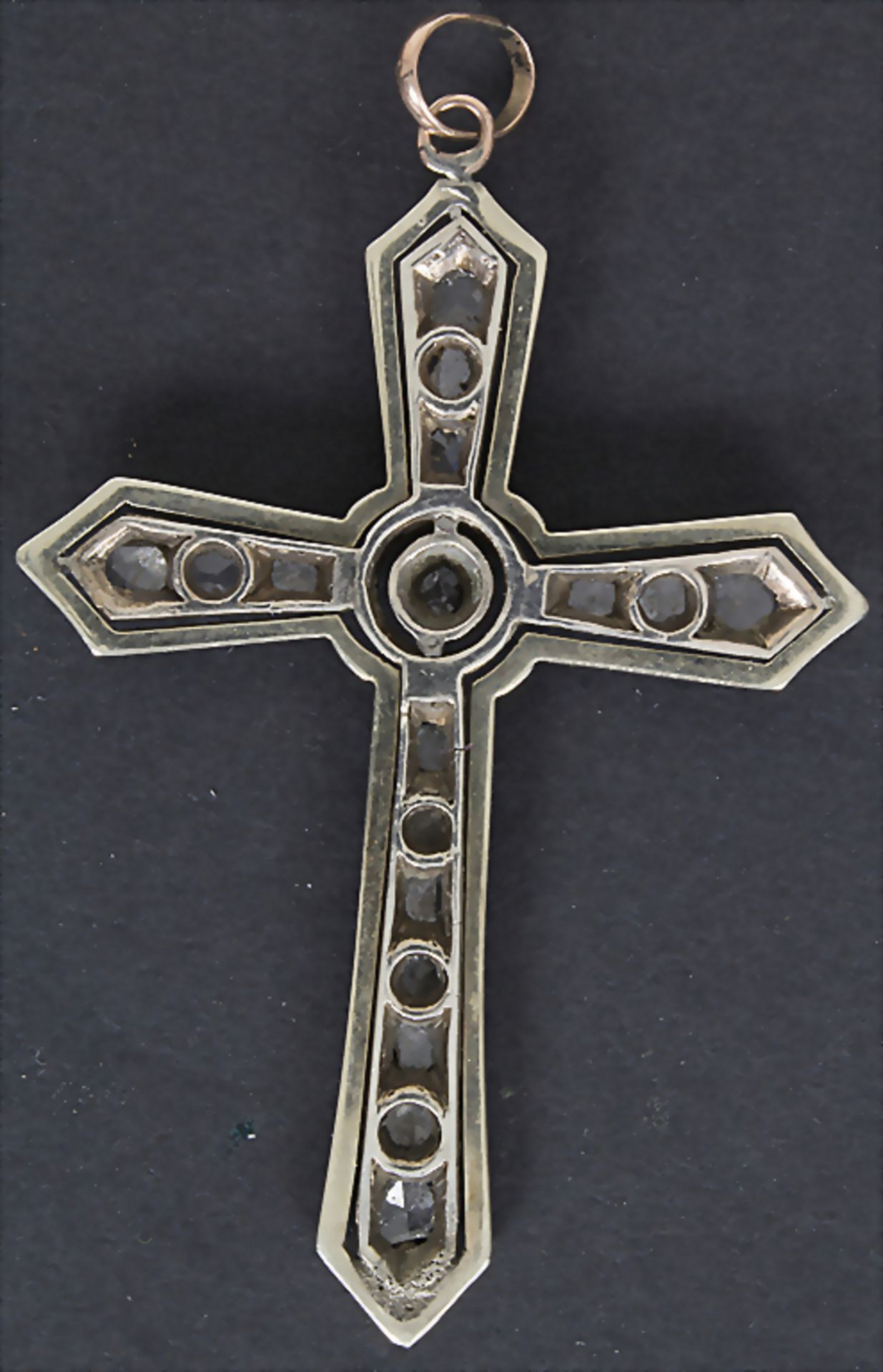 Louis-Seize Kreuzanhänger / Cross Pendant, Paris, um 1775Material: Silber, Gold mit D - Image 2 of 2