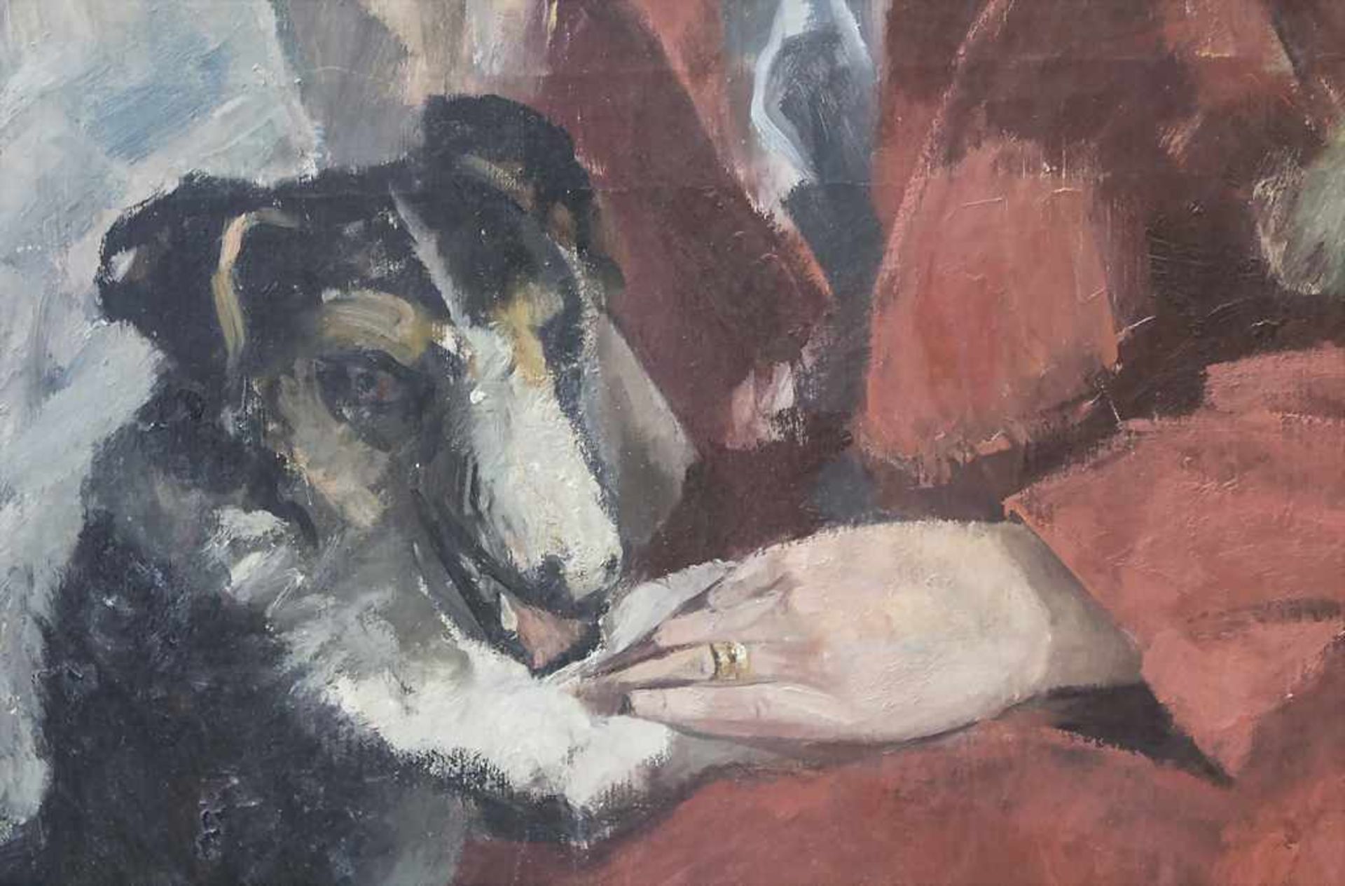W. Simer (tätig um 1935), 'Dame mit Foxterrier' / 'A lady with a fox terrier'Technik: - Bild 5 aus 6