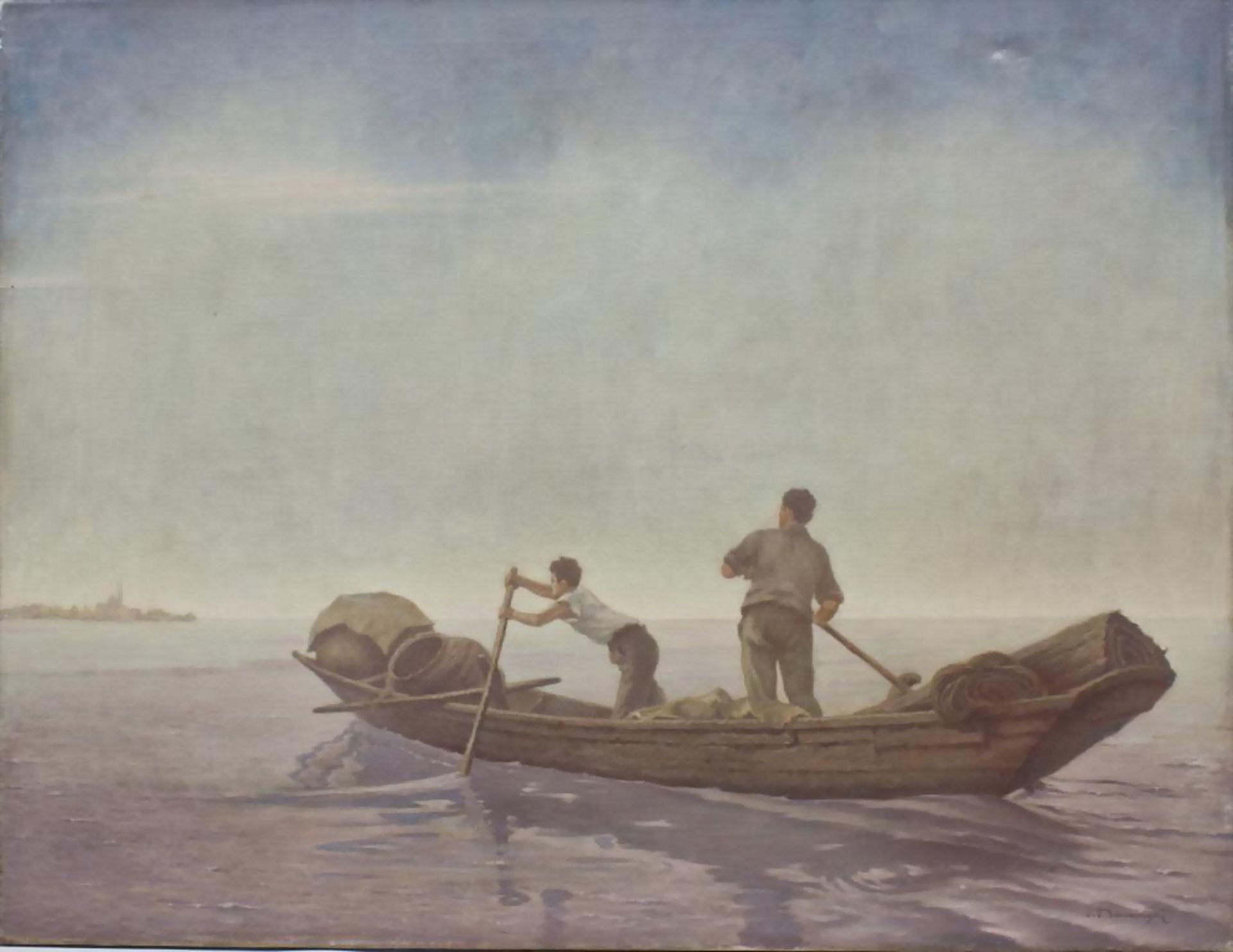 Fährleute am Balaton/Ferrymen At The Lake Balaton, Lörincz Gusztáv von Baranya (Pécs 1886-19