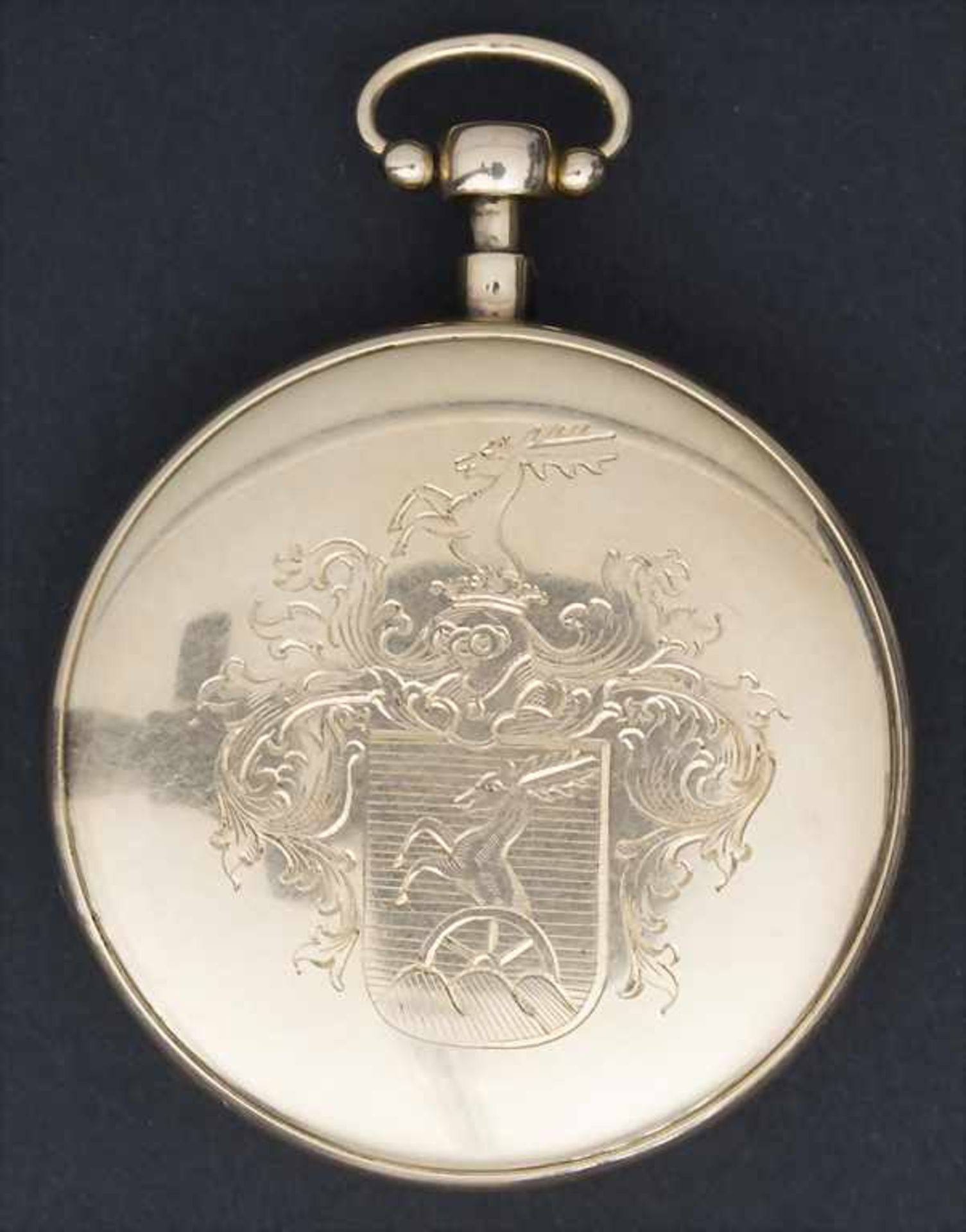Offene Herrentaschenuhr ¼ Std.-Repetition / A pocket watch, Schweiz/Swiss, um 1820Geh - Image 2 of 6