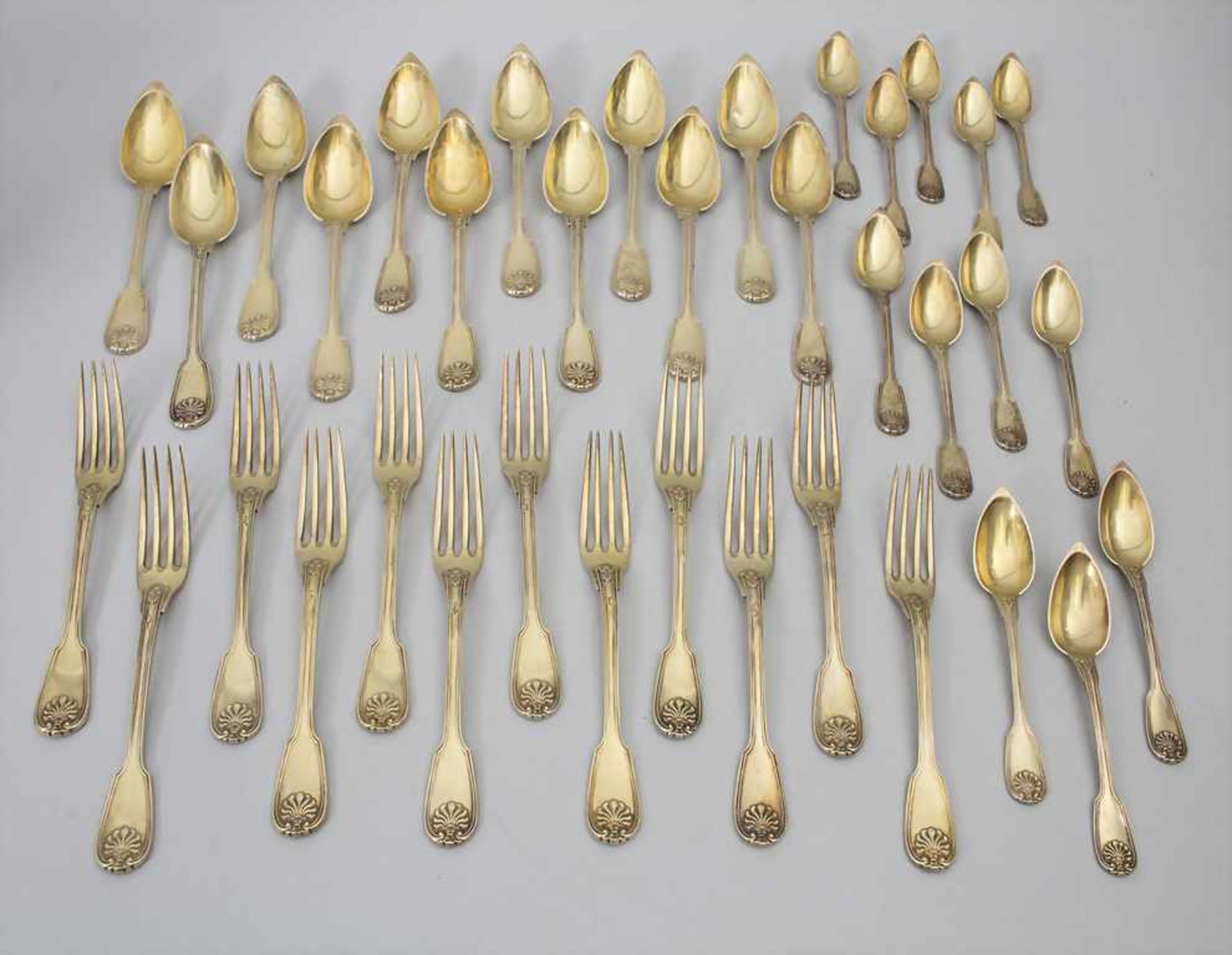 36 tlg. Silberbesteck / A 36-piece set of silver cutlery, Charles Salomon Mahler, Paris, 1824-18