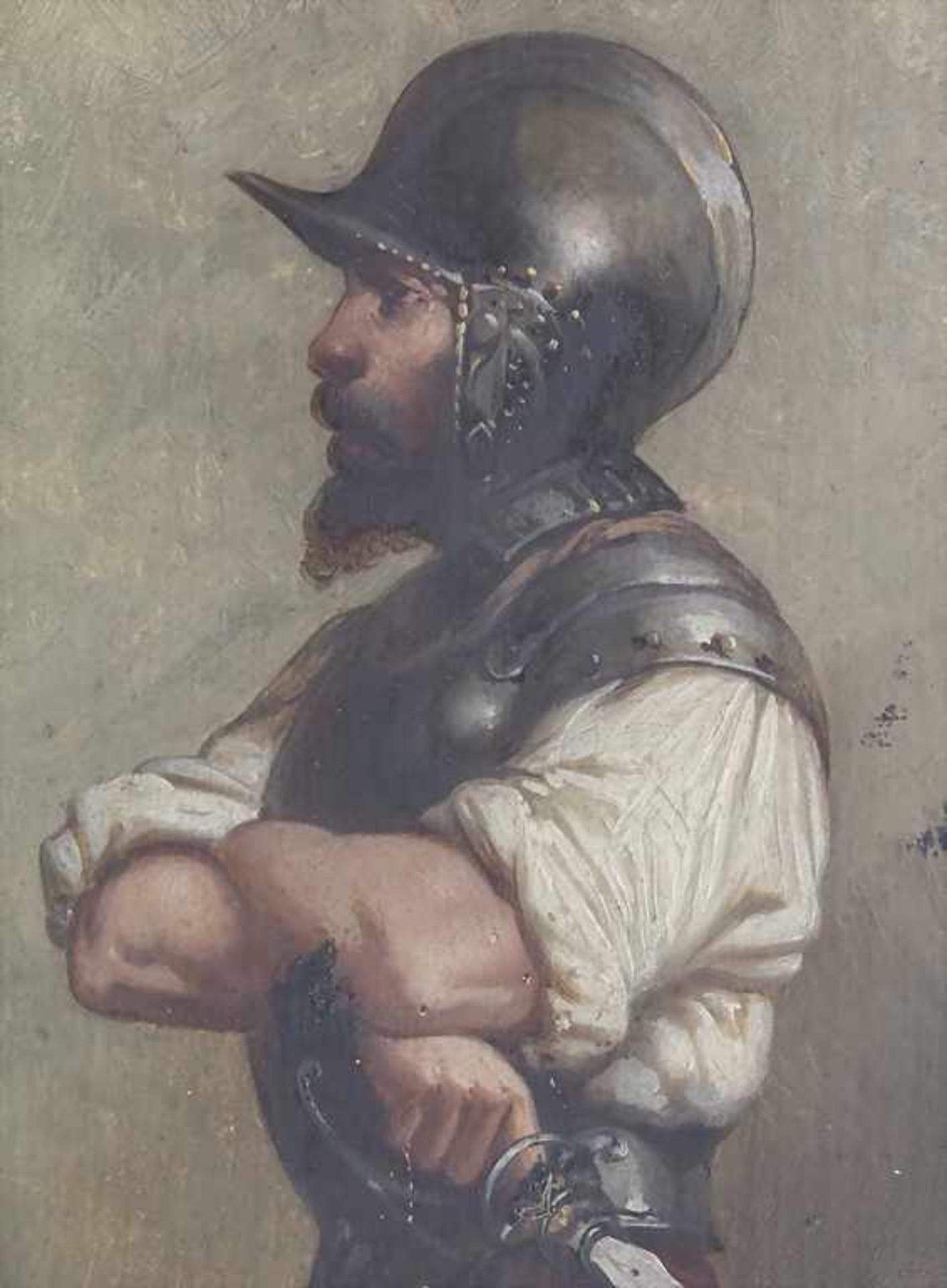 Künstler des 19. Jh., Porträt 'Spanischer Soldat des 16. Jh.' / A portrait 'Spanish soldier of - Image 4 of 6