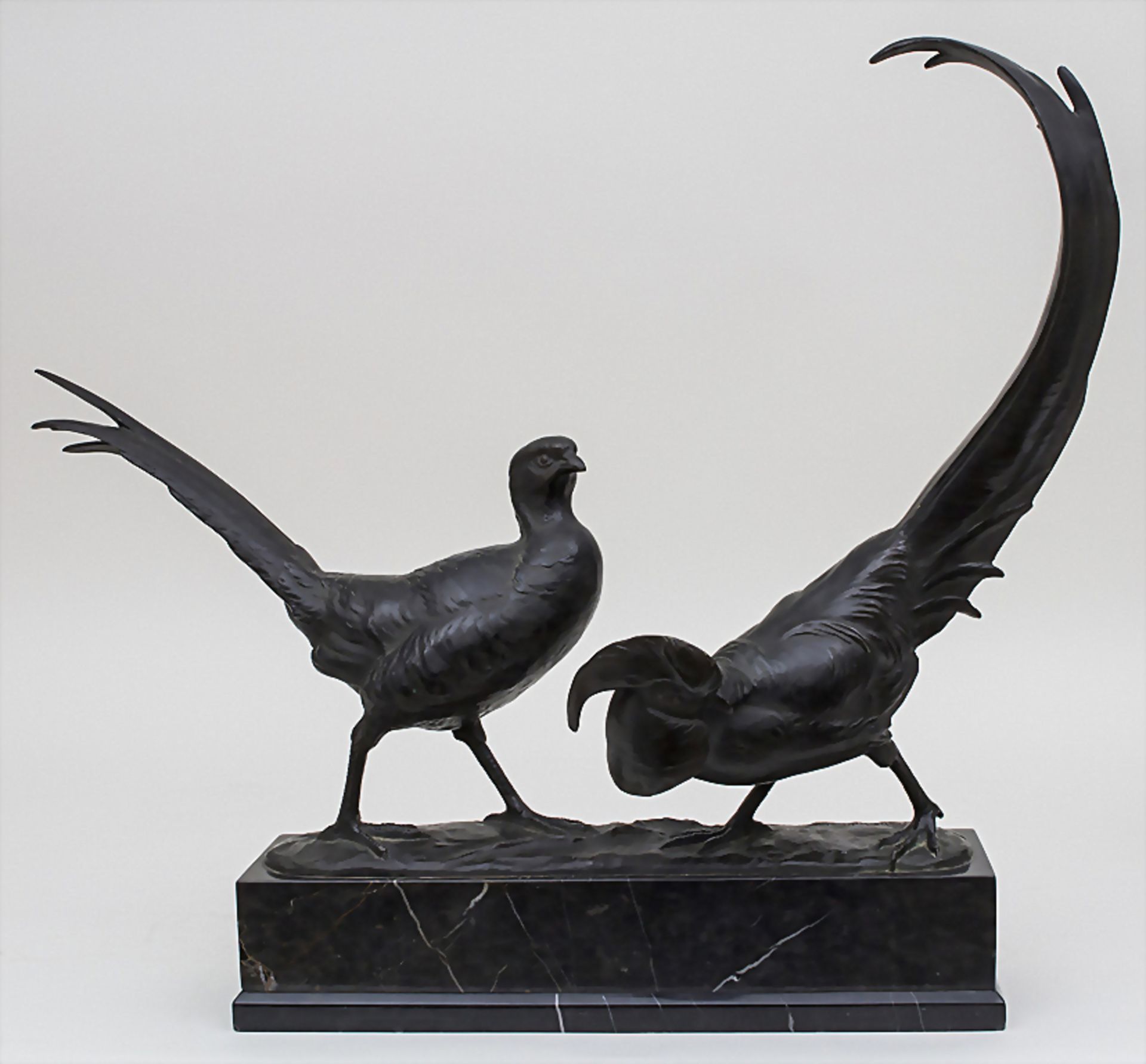 Paar Goldfasanen / A pair of golden pheasant, Anton Büschelberger, 1869-1934Material: