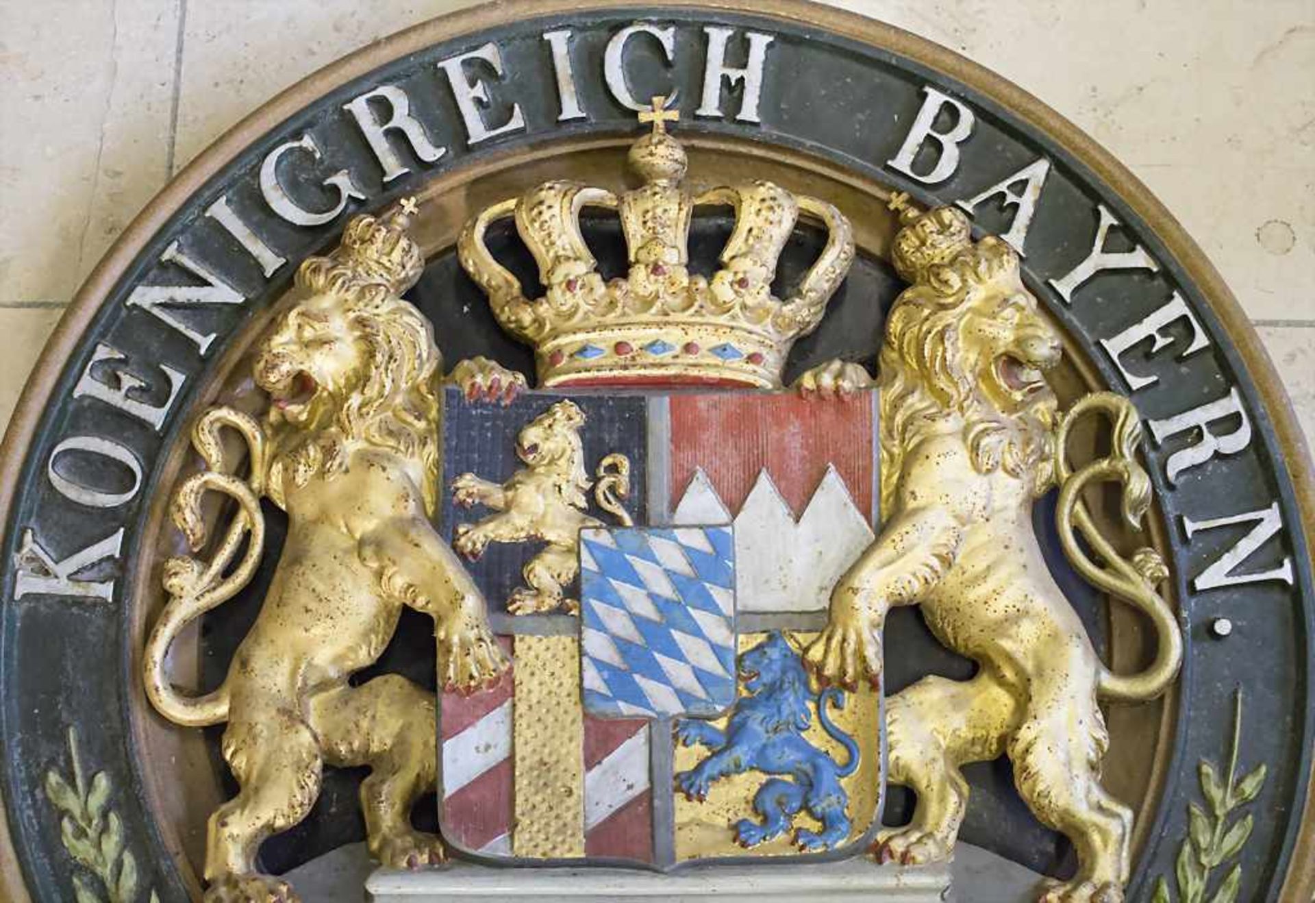 Bayerisches Wappenschild 'Königreich Bayern' / A Bavarian coat of arms 'Kingdom of Bavaria', Mi - Bild 2 aus 3