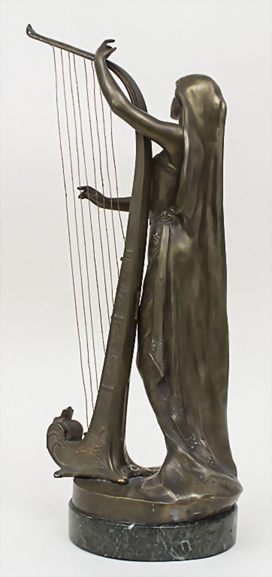 L` INSPIRATION, Théophile Francois Somme, 1871-1952Technik: Harfe spielende junge Fra - Bild 2 aus 4