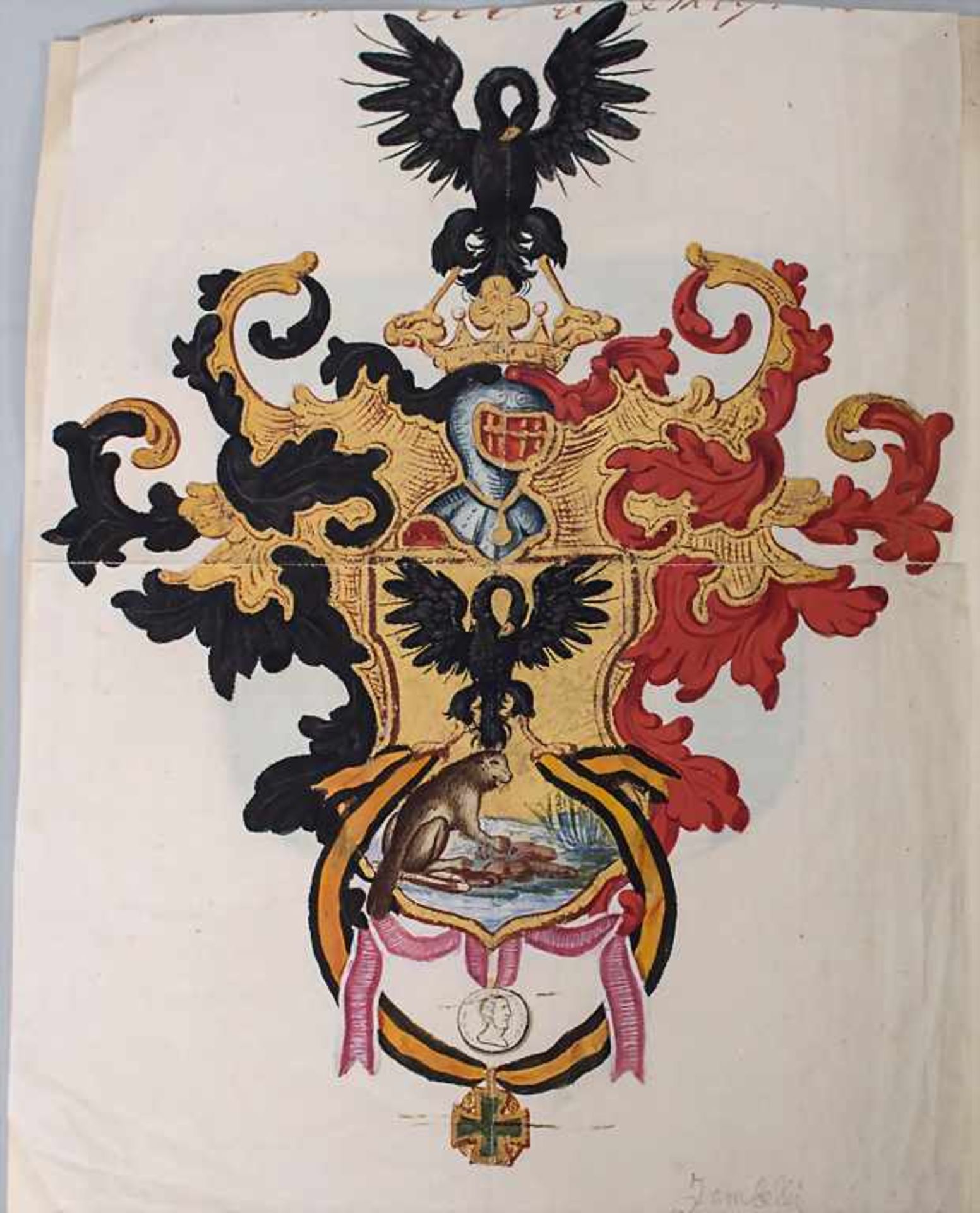 Heraldik: Sammlung 6 Adelswappen / A collection of 6 noble coats of arms, 18. Jh.Heraldik: S - Bild 2 aus 7