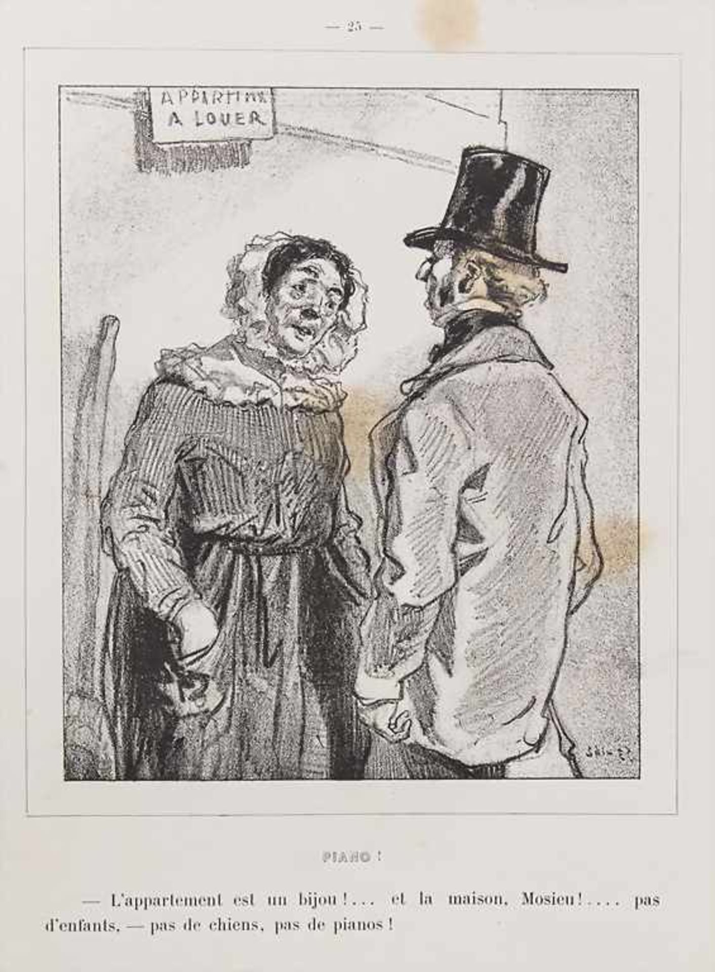 Gavarni: 'Masques et Visages', um 1860Umfang: zahlreiche Lithografien, Vorwort von S.- - Bild 5 aus 7