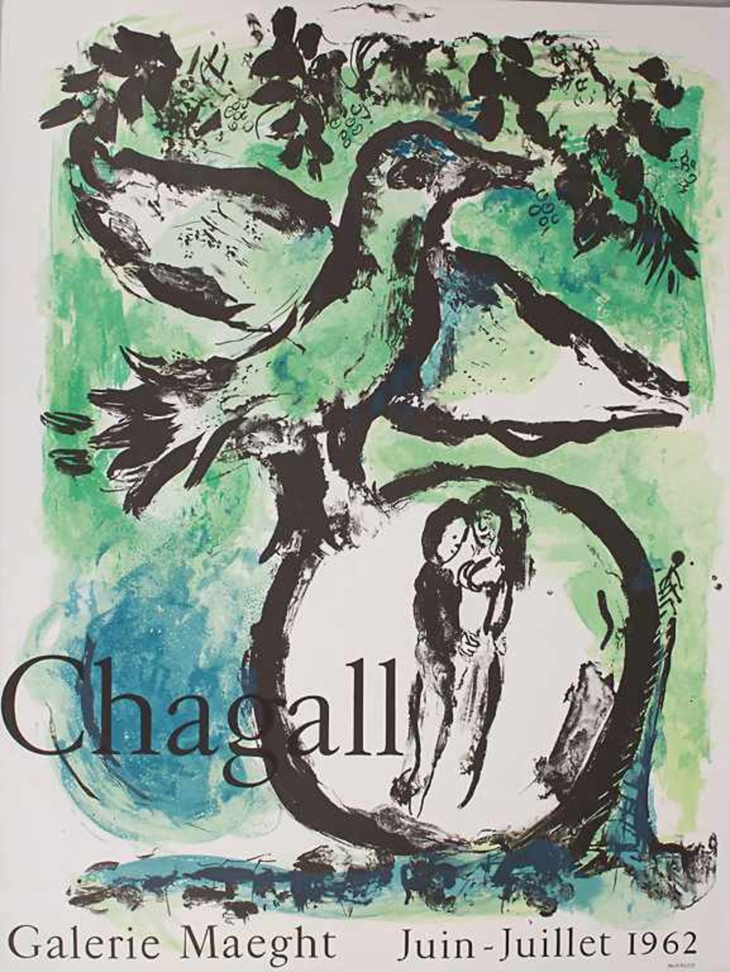 Marc Chagall (1887-1985), Ausstellungsplakat 'L'Oiseau vert' / 'Green bird', Galerie Maeght<