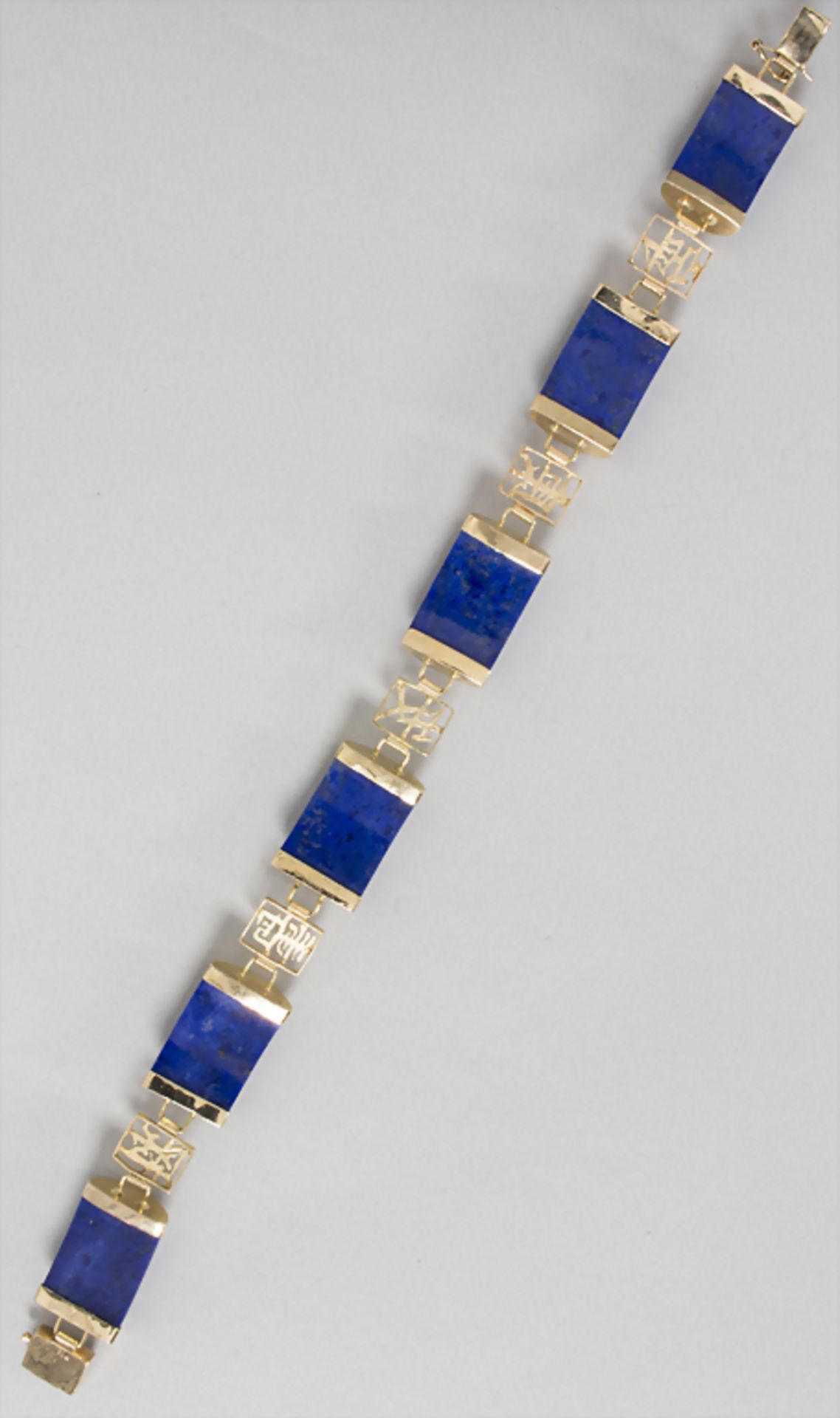 Armband mit Lapislazuli / A gold bracelet with lapis lazuliMaterial: Gelbgold Au 585/0 - Image 4 of 4