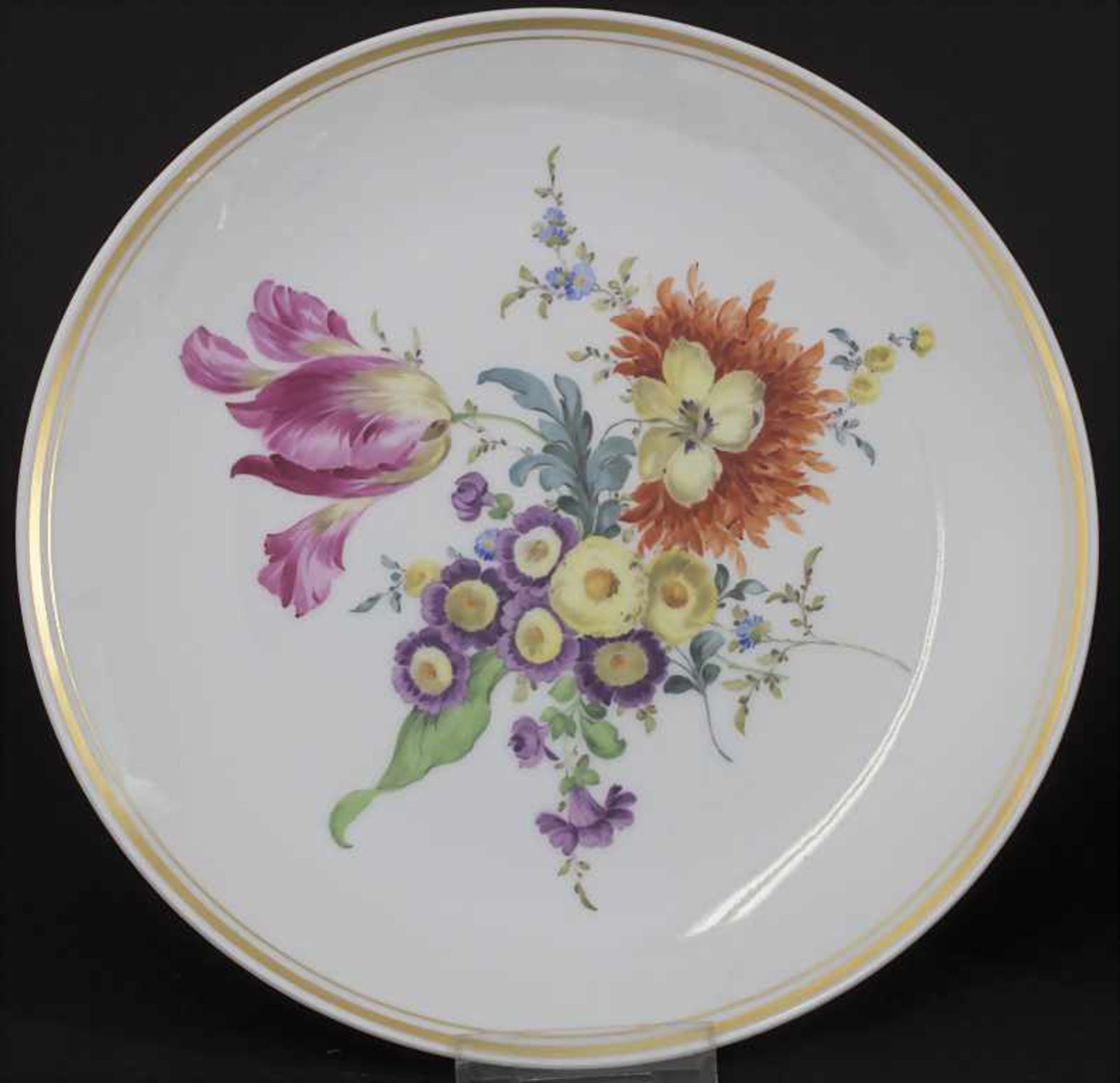 3 Wandteller mit Blumenmalerei / 3 decorative plates with flowers, Meissen, 20. Jh.Mat - Bild 2 aus 14