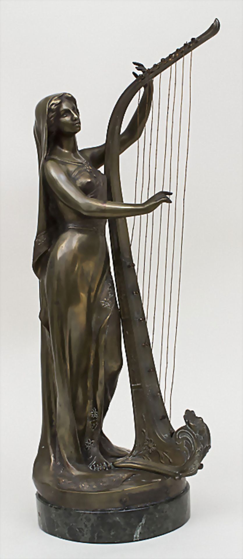 L` INSPIRATION, Théophile Francois Somme, 1871-1952Technik: Harfe spielende junge Fra