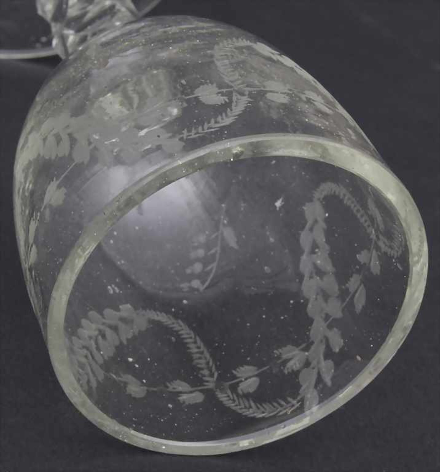 Kleines Barockglas / A small Baroque glass, deutsch, 18. Jh.Material: farbloses Glas, - Image 5 of 5