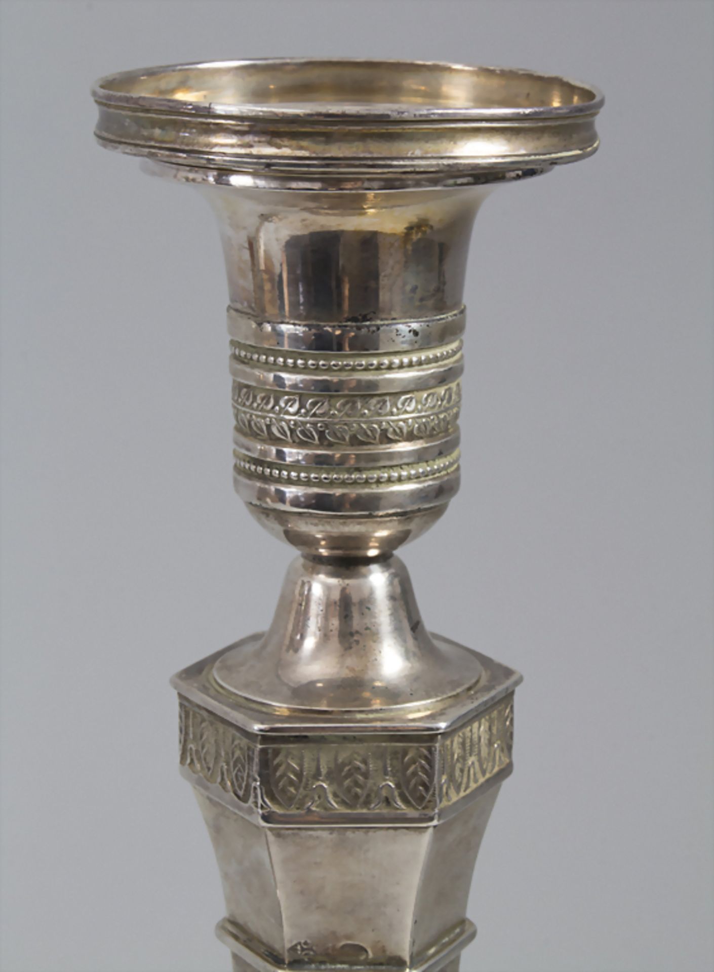 Paar Empire-Kerzenleuchter / A pair of Empire silver candlesticks, D. Garreau, Paris, 1809-1819< - Image 11 of 13
