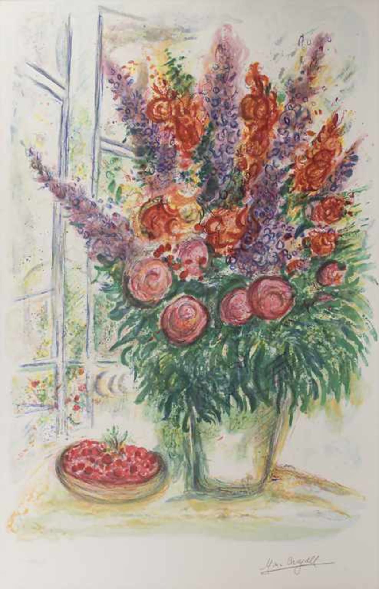 Marc Chagall (1887-1985), 'Großes Blumenbouquet' / 'A large flower bouquet'Technik: F