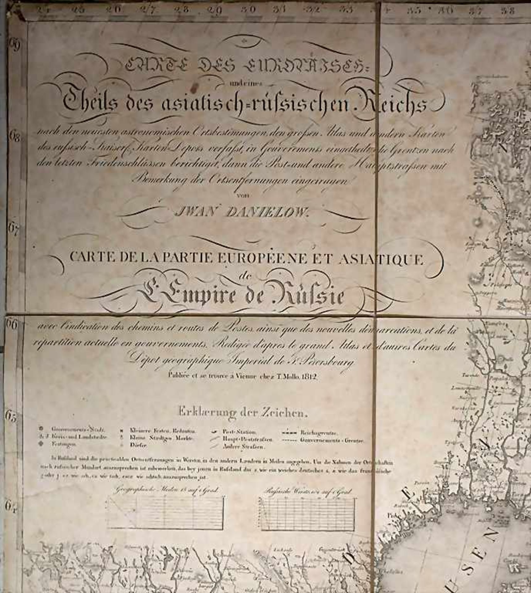Iwan Danielow: Carte des europäisch- und eines Theils des asiatisch-russischen Reichs, 1812 - Bild 3 aus 4