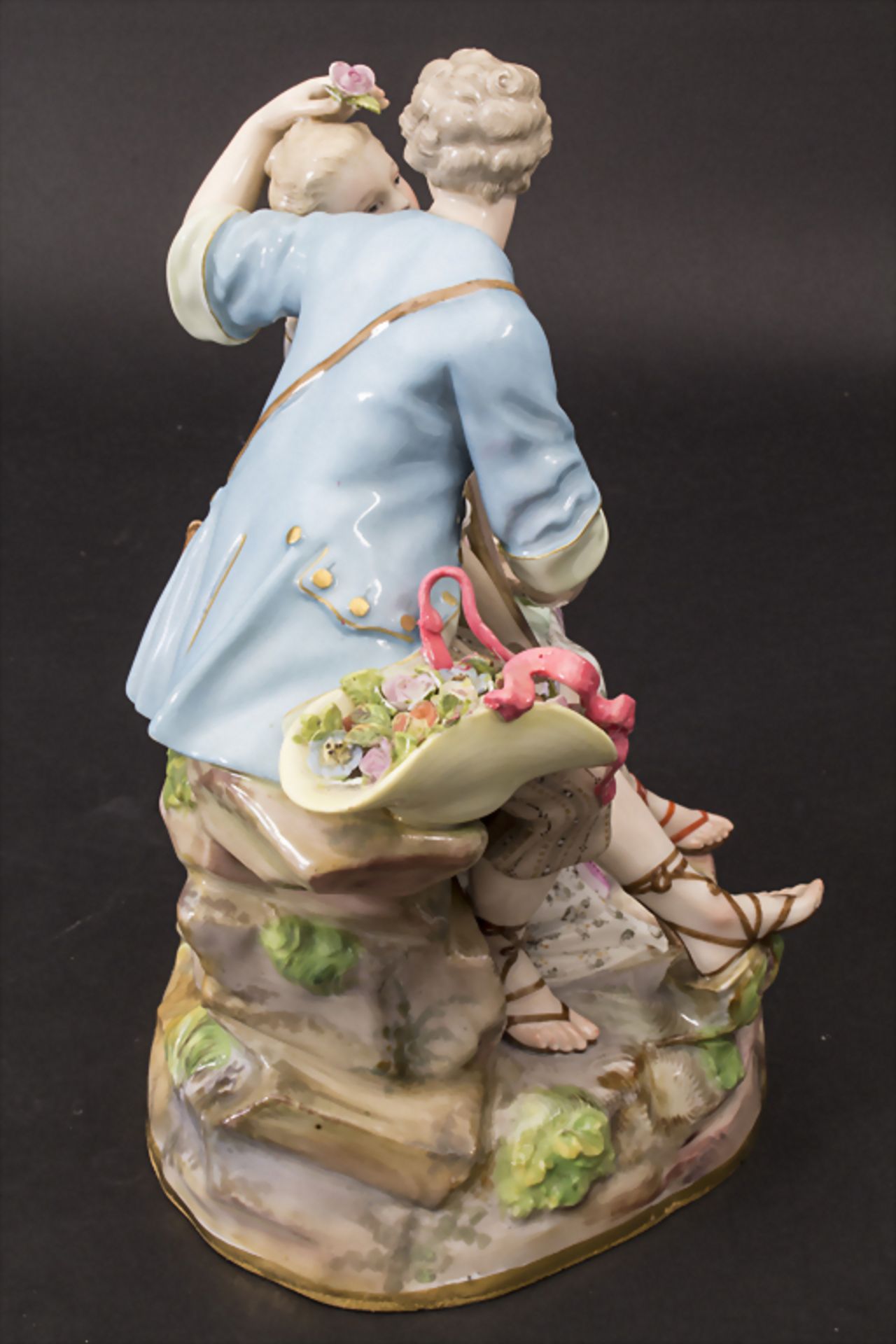 Schäfergruppe / A figural group with a shepherd and a shepherdess, Meissen, 19. Jh.Ma - Image 3 of 10