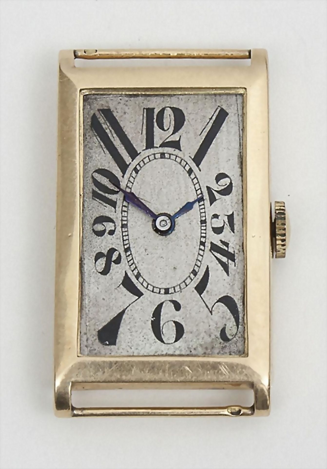 Art Decó Herrenarmbanduhr, Wrist Watch, Swiss, ca. 1925Gehäuse: Gold 18 Kt 750/000 g