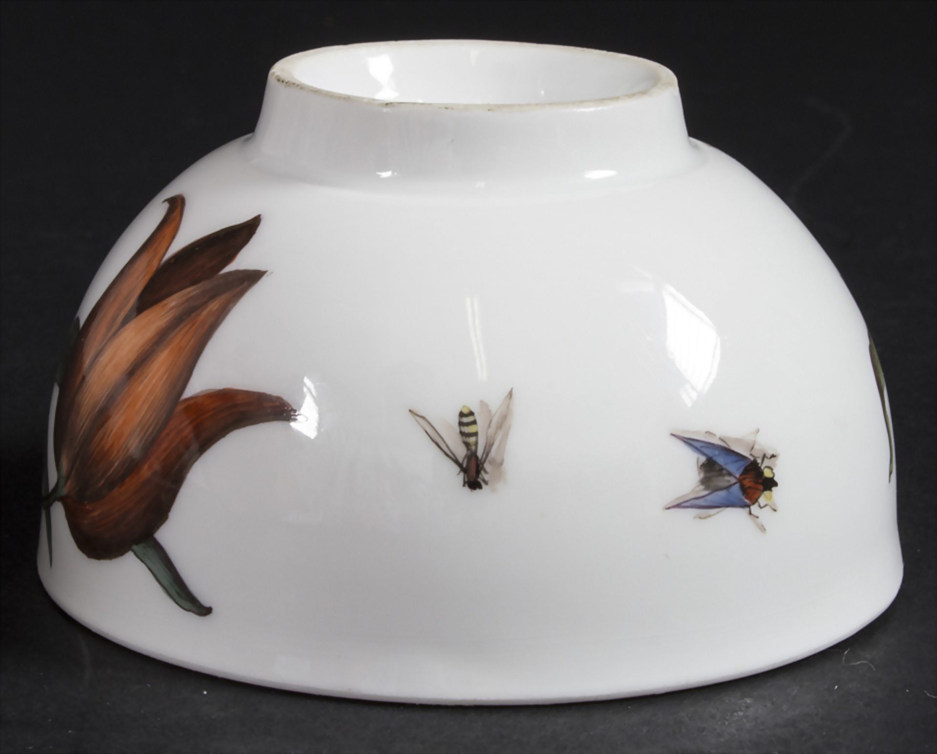 Koppchen mit Holzschnittblumen und Insekten / A cup with woodcut flowers and insects, Meissen, u - Bild 3 aus 5