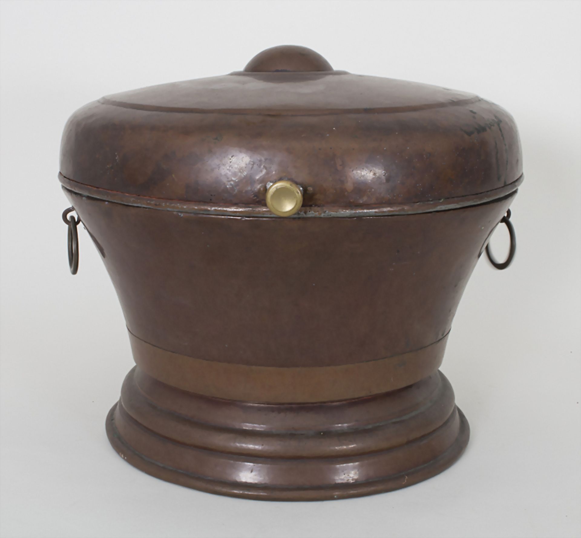 Großer Deckeltopf / A large copper pot, 18./19. Jh.Material: Kupfer, seitlich Ringhen - Image 2 of 6