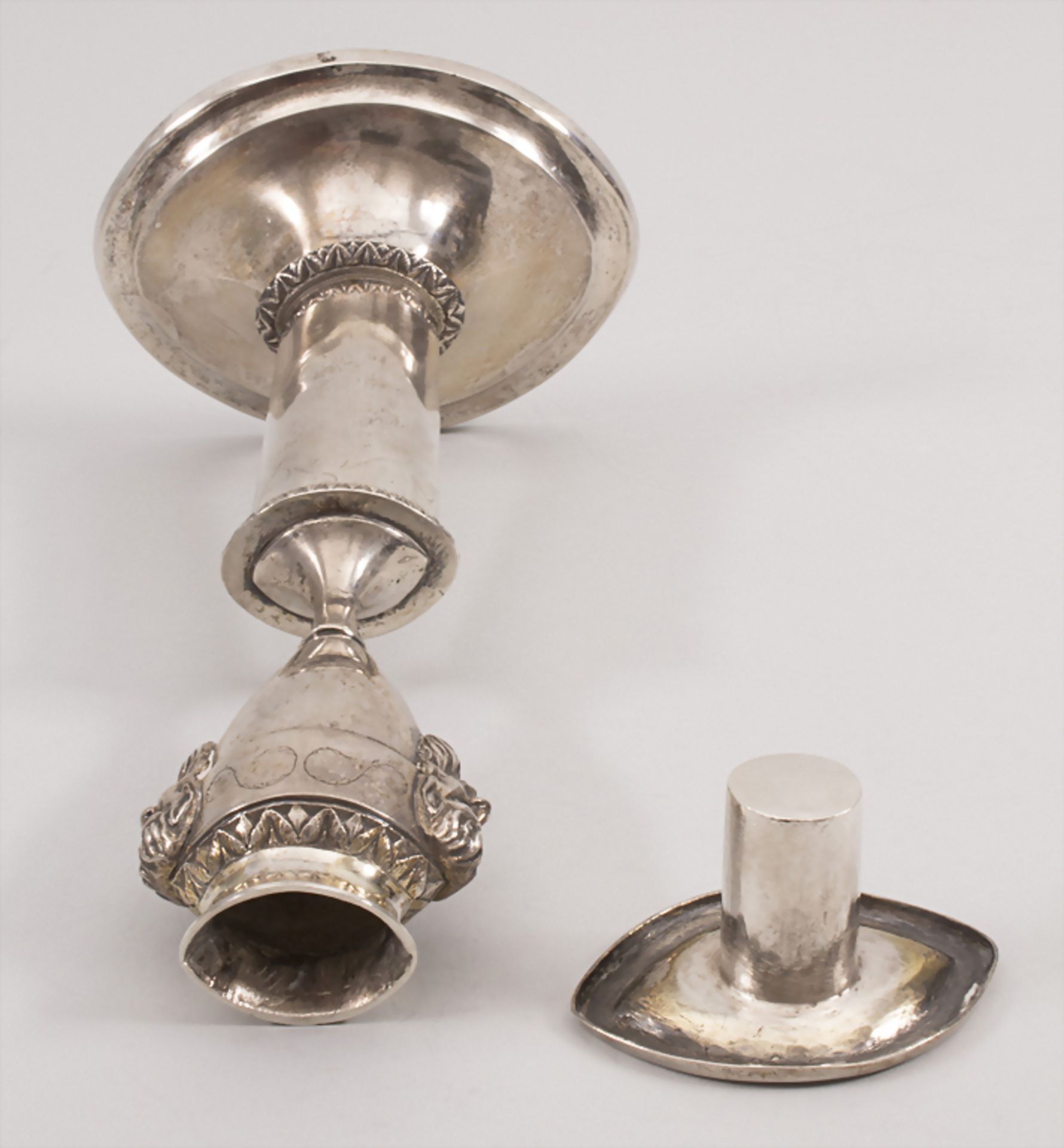 Paar Empire Kerzenleuchter / A pair of silver candlesticks, Wilhelm Hessenberg, Frankfurt am Mai - Image 7 of 19