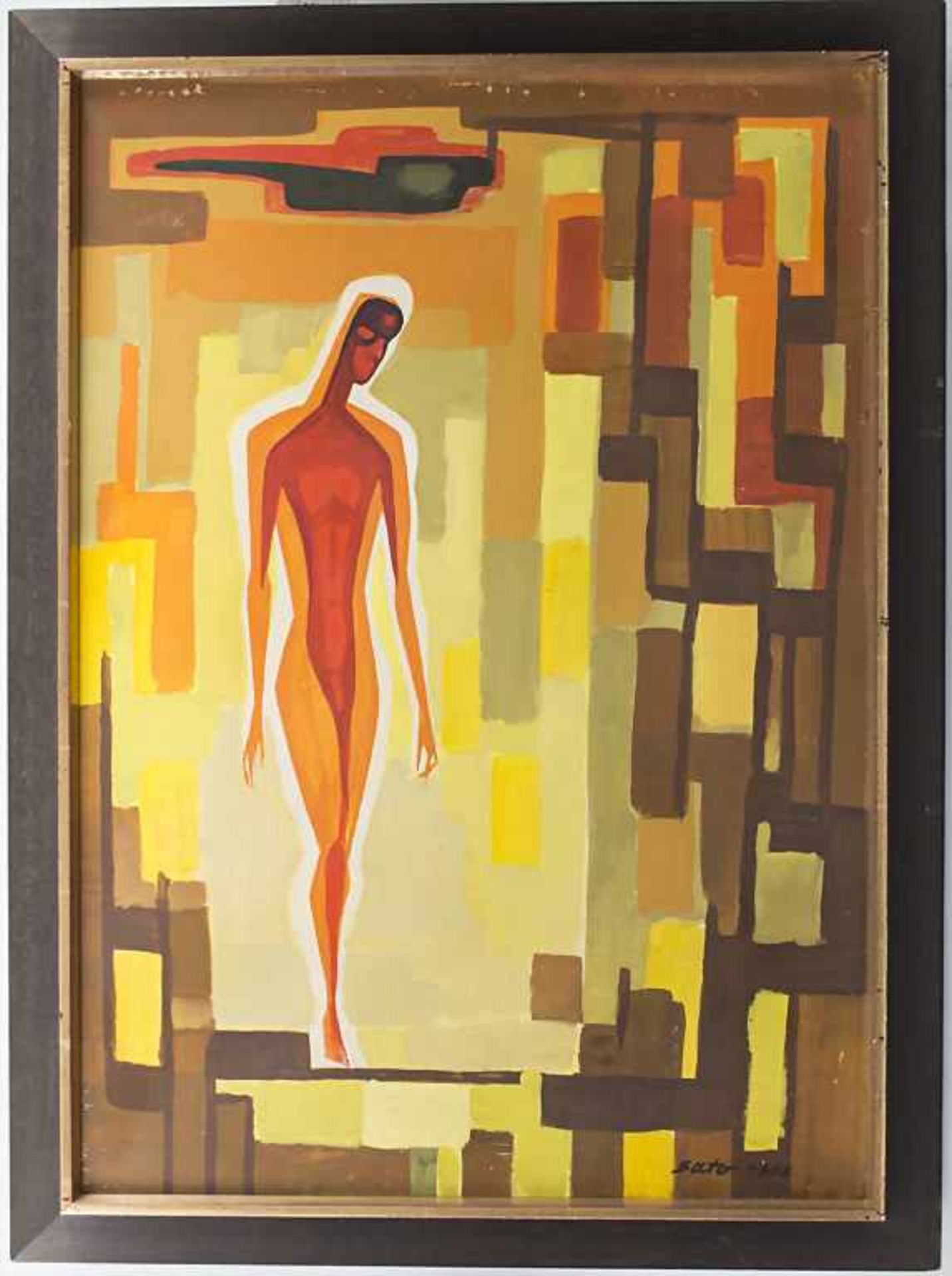 Hardy Schneider-Sato (1919-2002), 'Männlicher Akt im Raum' / 'A male nude in space'Te - Bild 2 aus 4