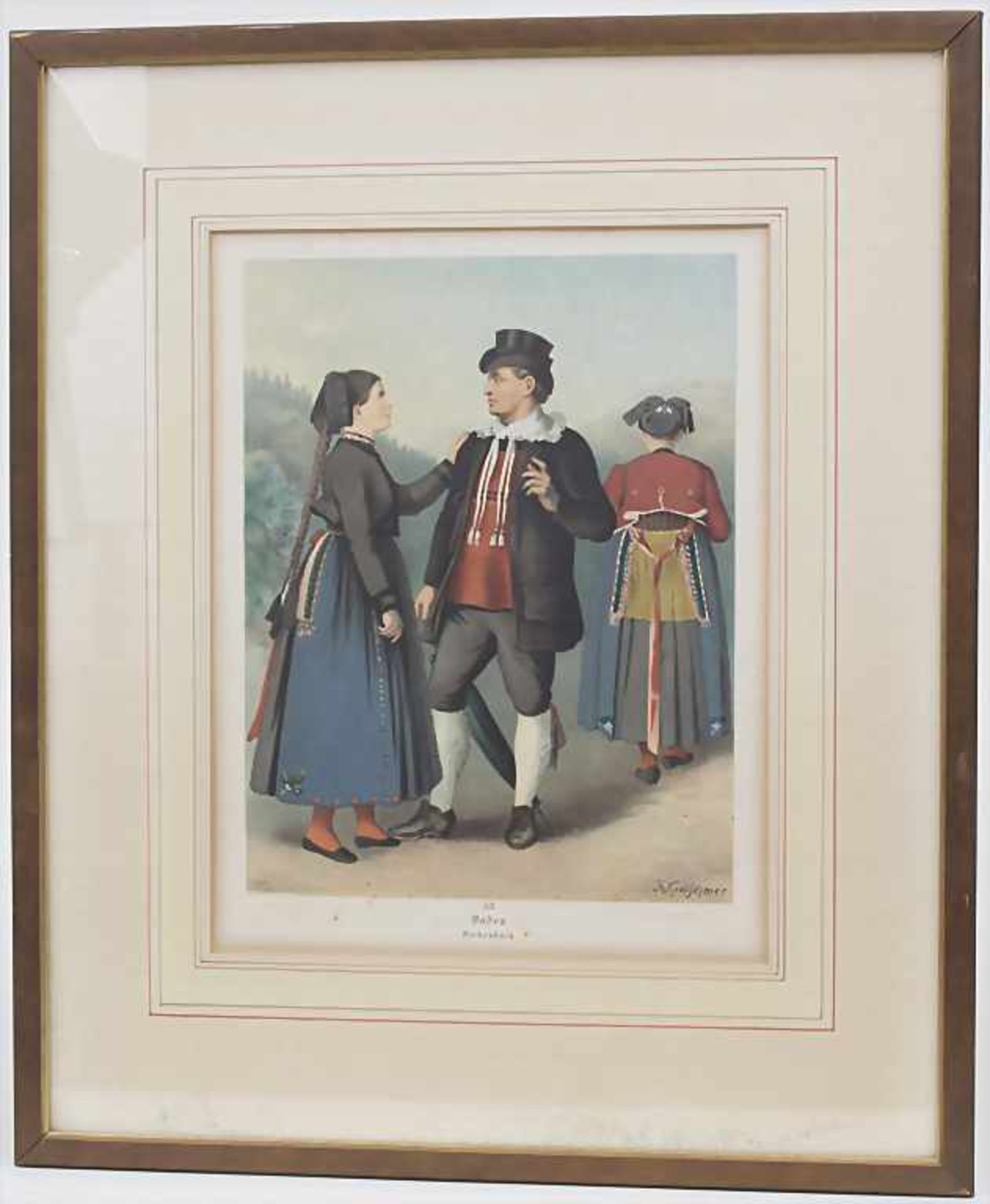 G. Leutzsch nach A. Kretschmer, Trachtenstudie 'Baden Rickesbach' / A study of traditional costu - Image 2 of 4