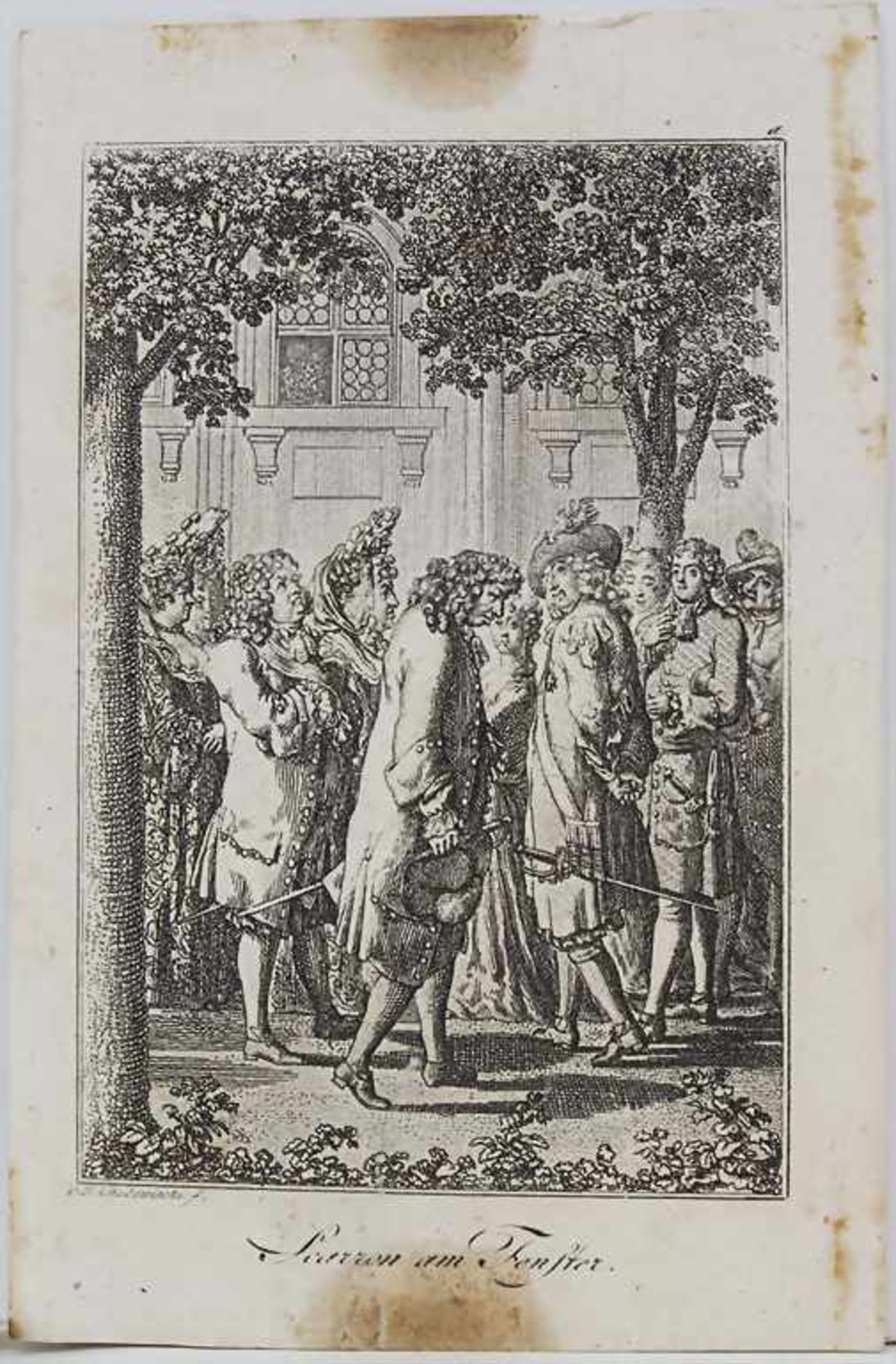 Daniel Nikolaus Chodowiecki (1726-1801) u.a., 'Scarron am Fenster' und 'Hafenszene'Tec - Image 6 of 10