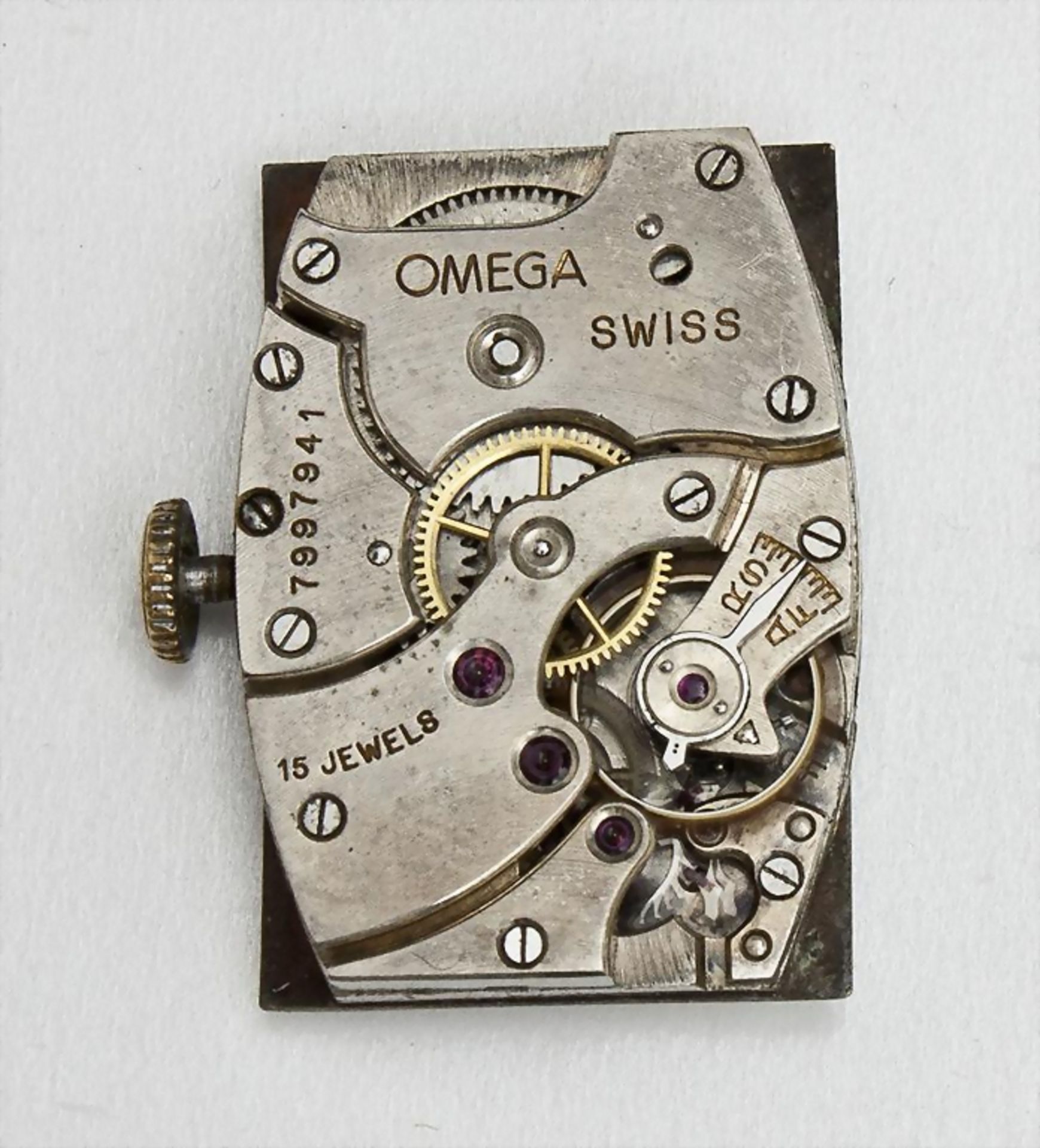 Art Déco-Herrenarmbanduhr, Omega, Schweiz um 1935gewölbtes Gehäuse, Stahl Nr. 85755 - Image 3 of 3